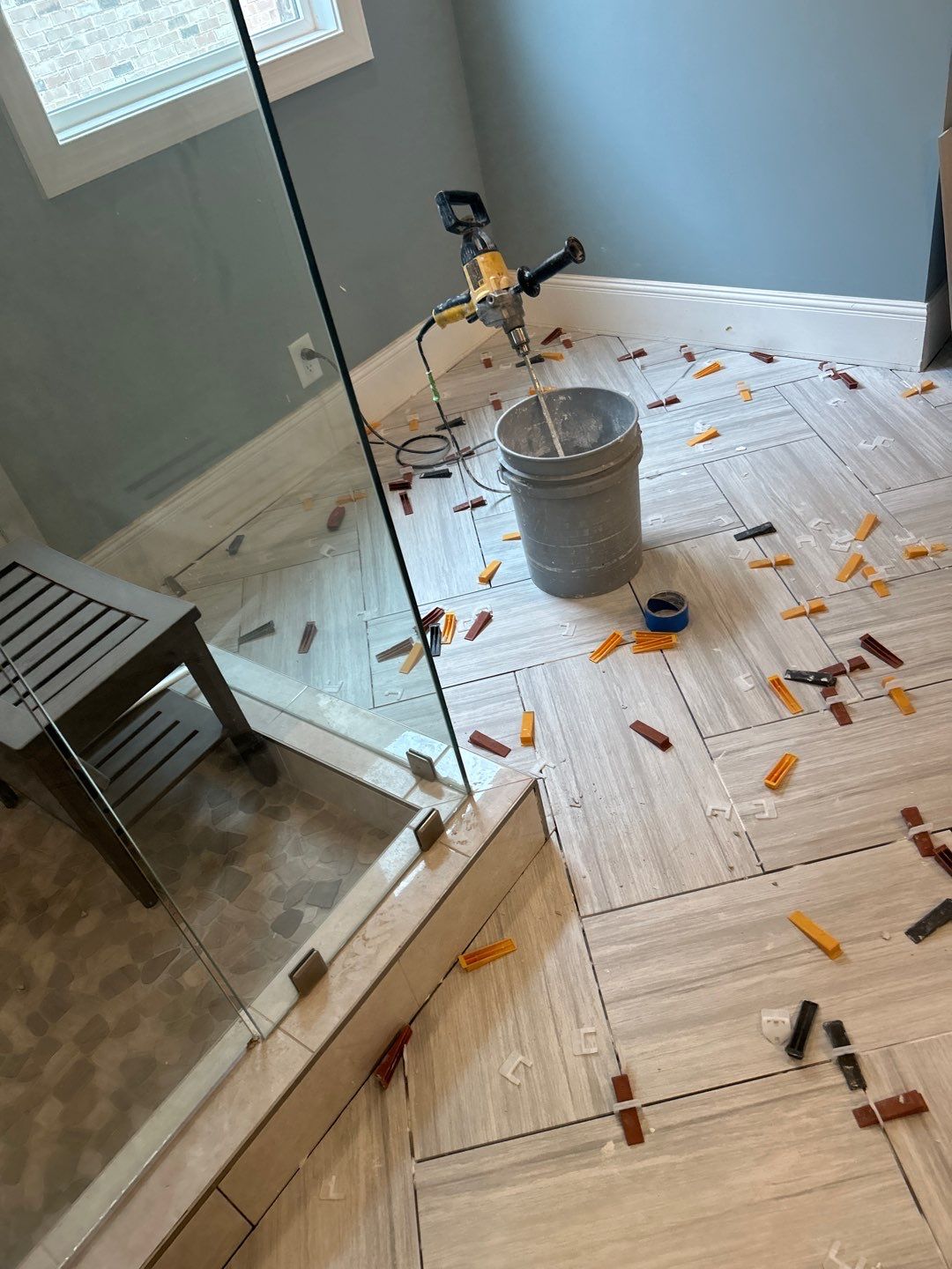 Master Bath Tile Repair  by Footprints Floors of Nashville