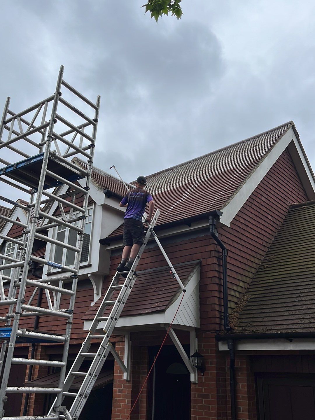 Roof Clean - Biocide Treatment using Honda 15lpm Low Pressure Washing Machine by Ges Exterior Cleaning ltd