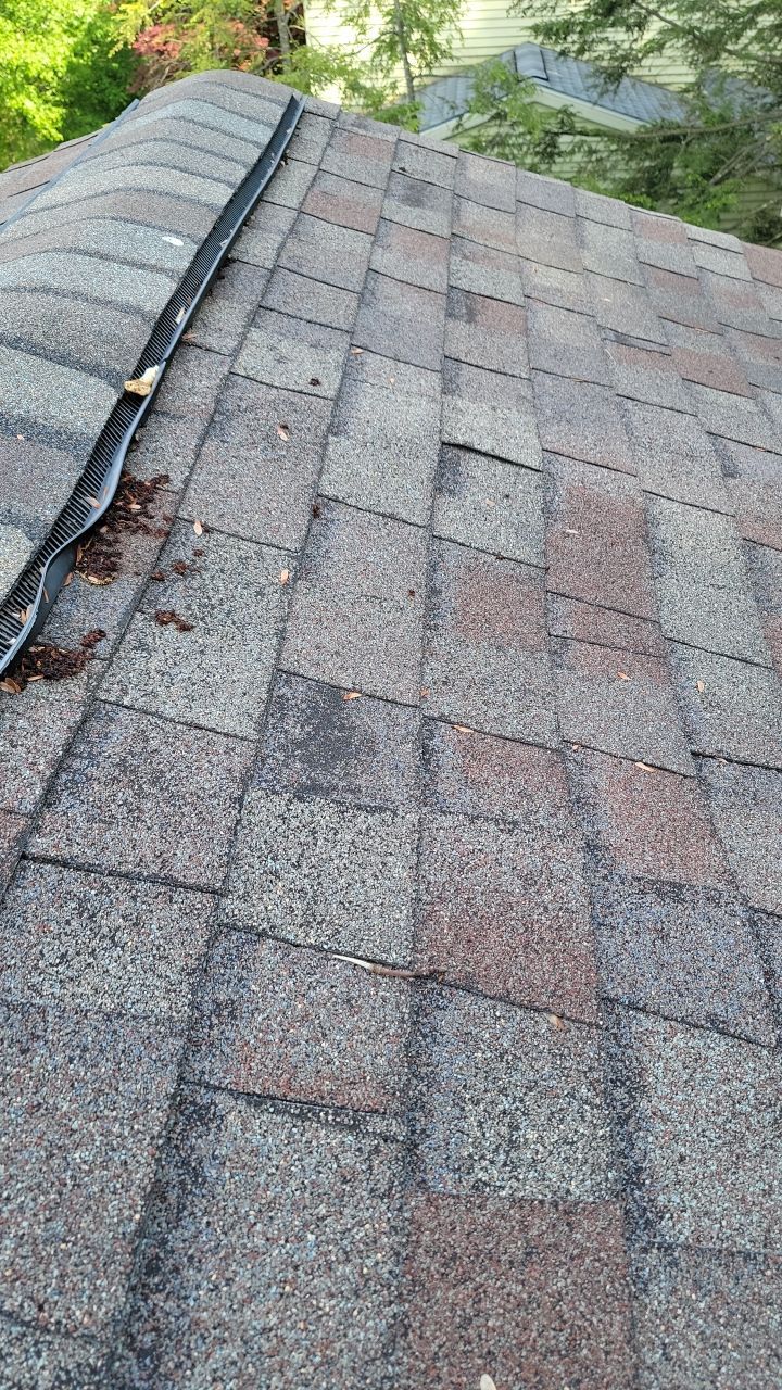 Brand: Atlas Pinnacle Color: Pristine Scotchgarde Pewter Drip: White by Eagle Eye Roofing