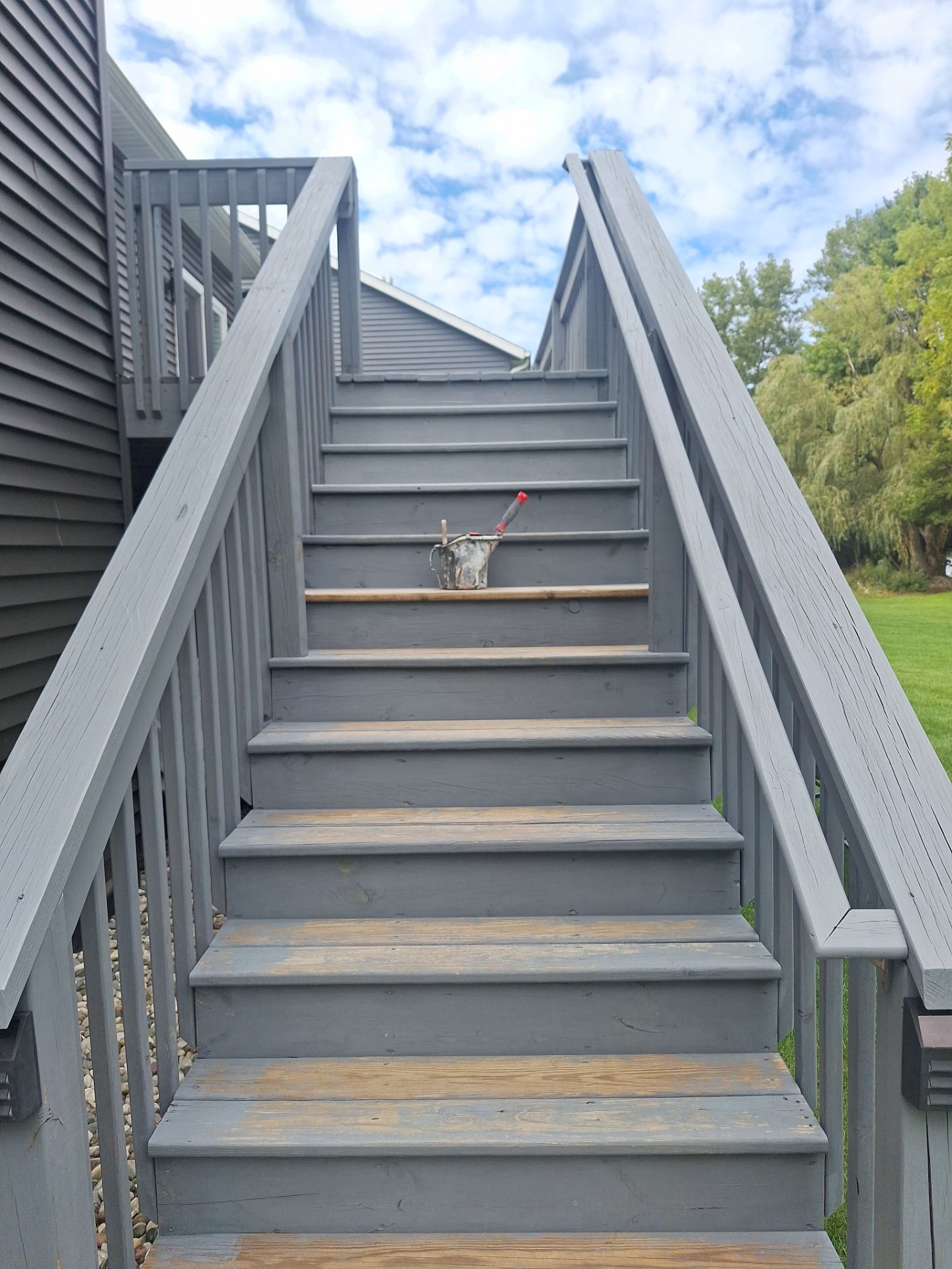 Solid Color Deck Staining for a Residential Home in Spring Lake by Gordon Painting