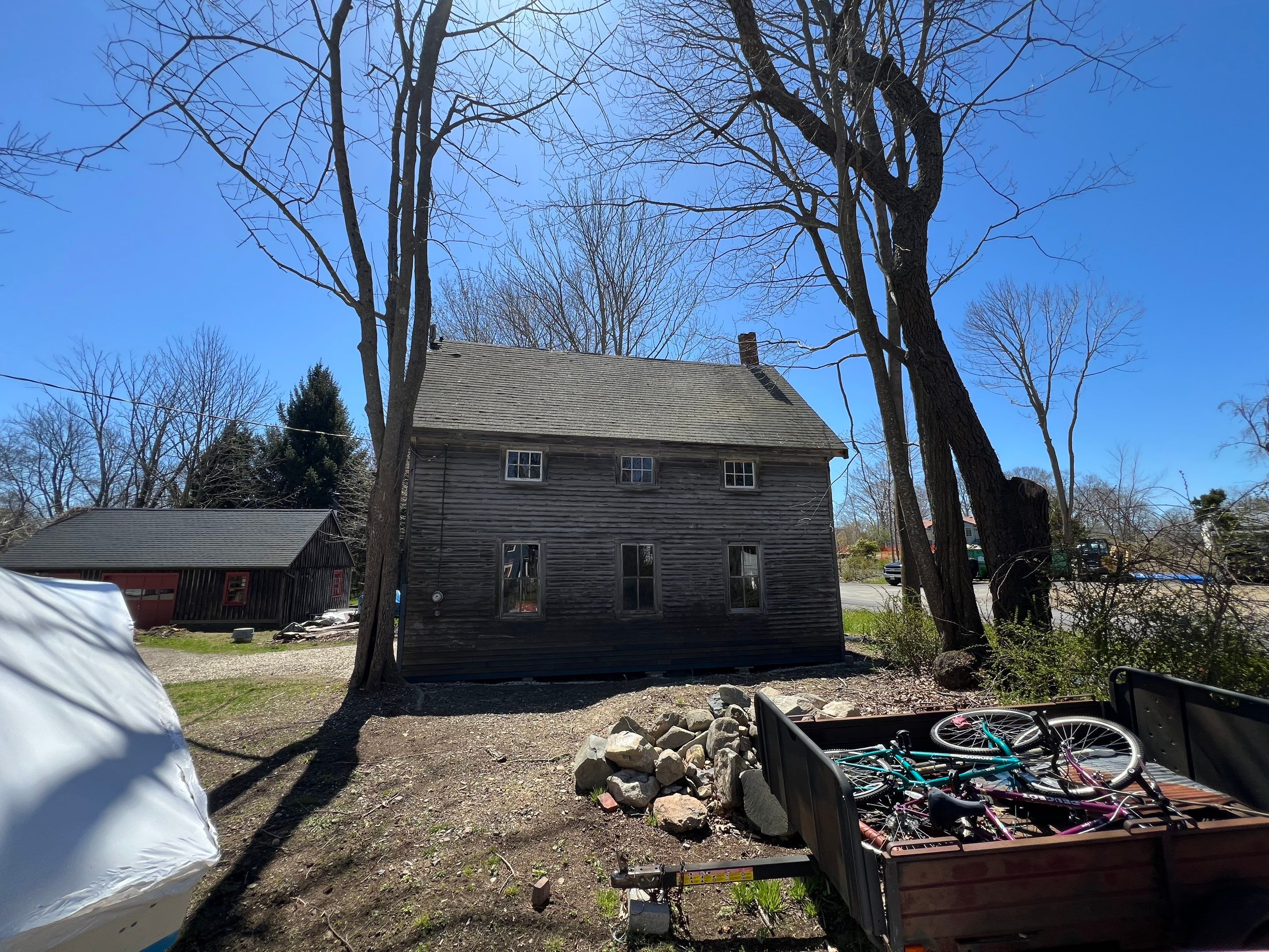 Just the beginning of a barn restoration in New Castle by Tall pine roofing