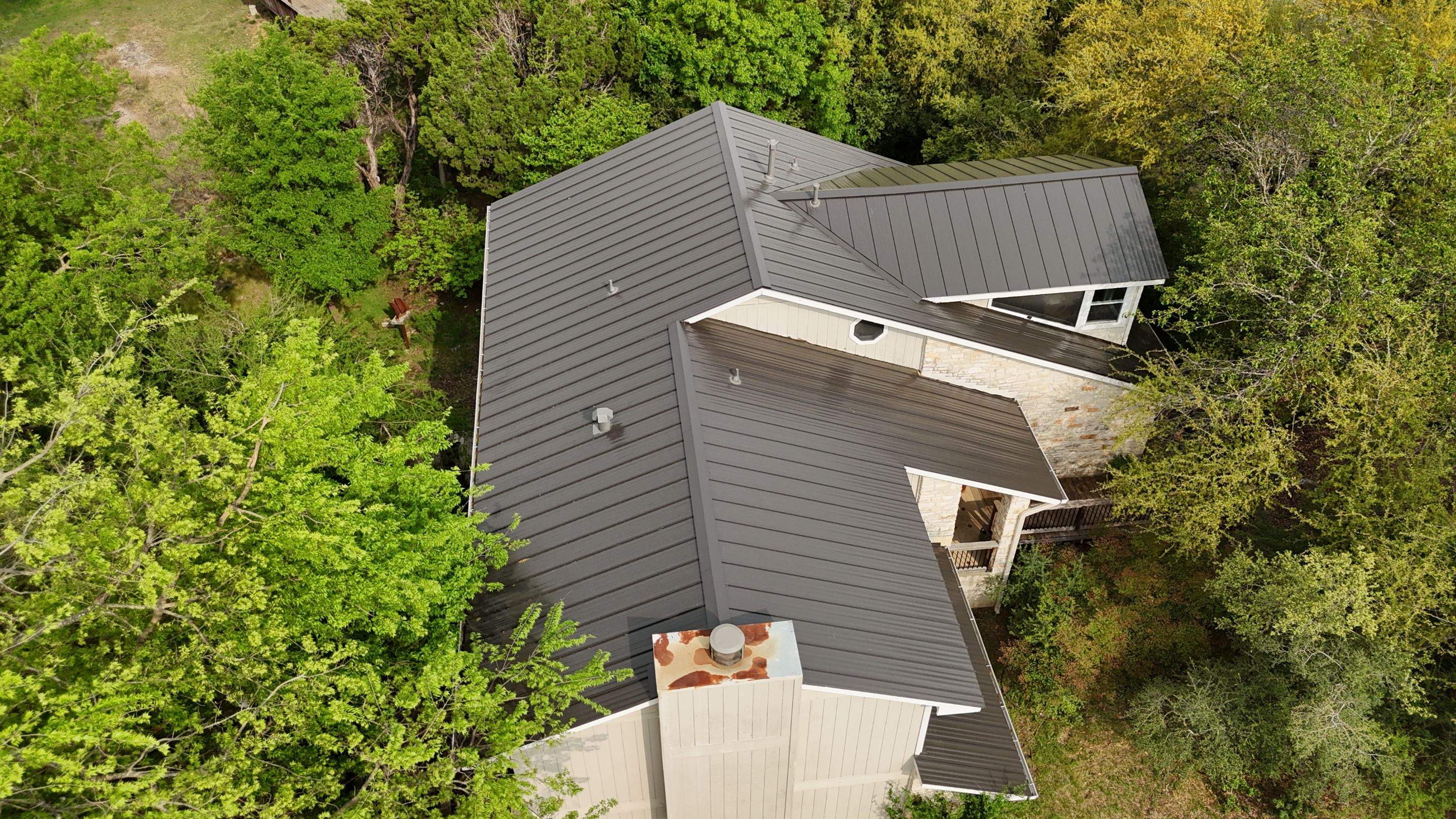 Dark Bronze - L&A Standing Seam with Striations by RoofsOnly.com