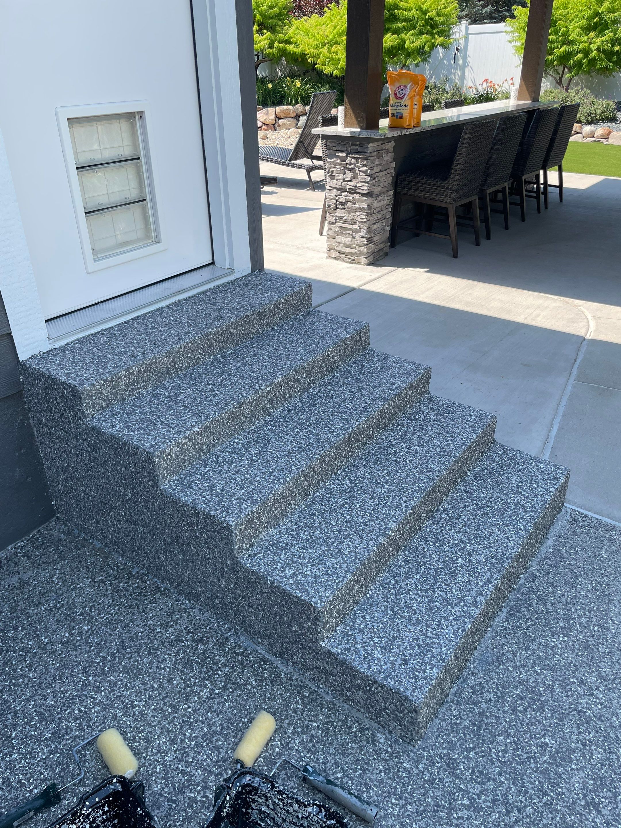 Silver Creek Flak Coating for Patio and Entry Steps in Sioux Falls by Select Painting, Coatings & Garage Cabinets
