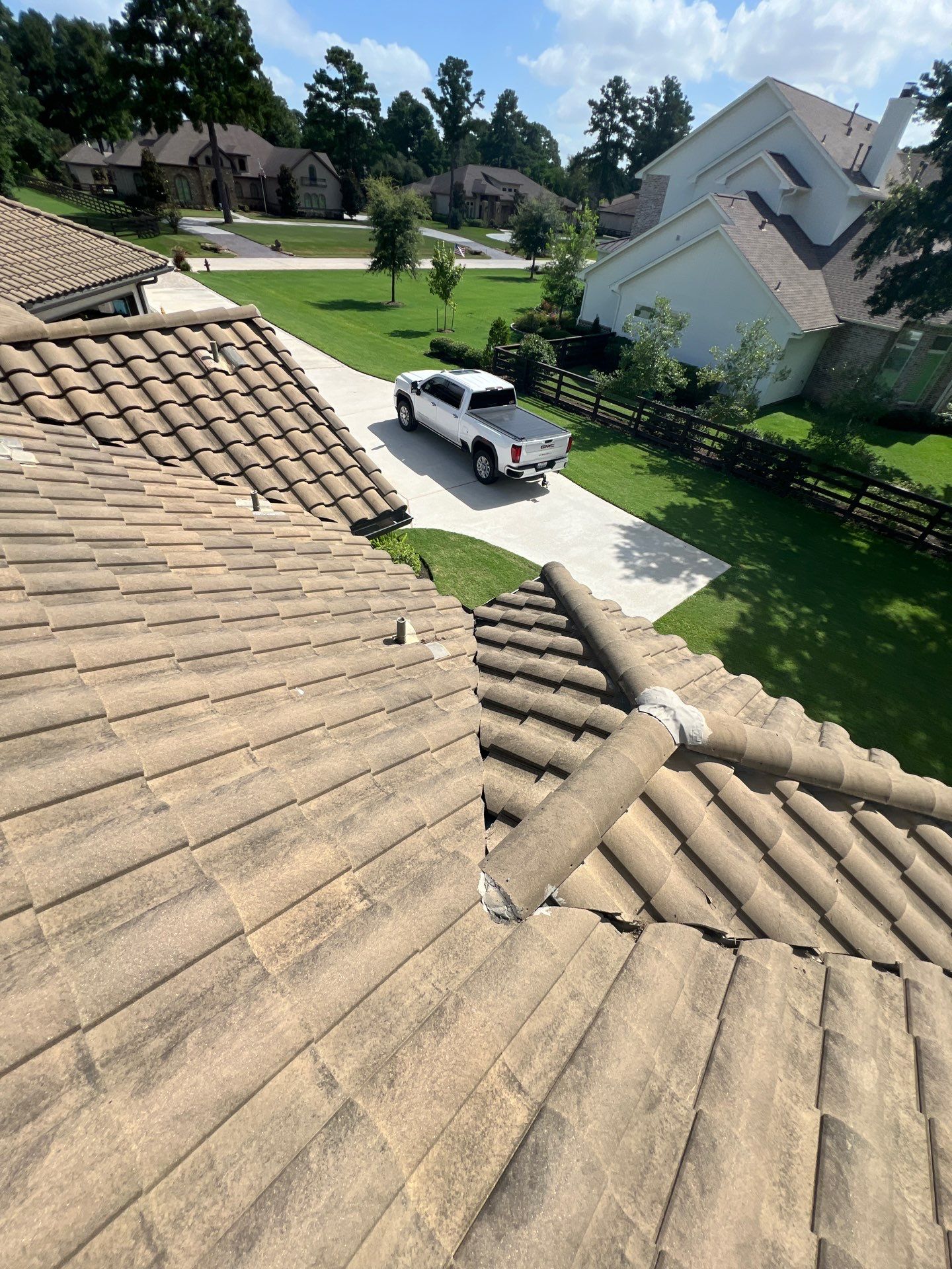 Residential Roofing Repair using tile by Roof Repair Company