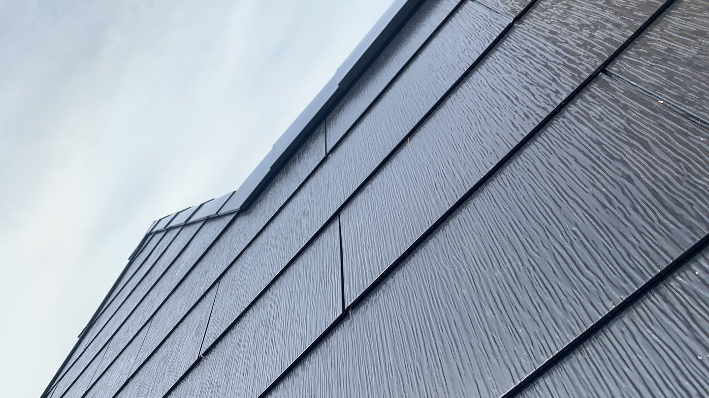 Tesla Solar Roof using Tesla Solar Roof V3 tiles by American Home Contractors