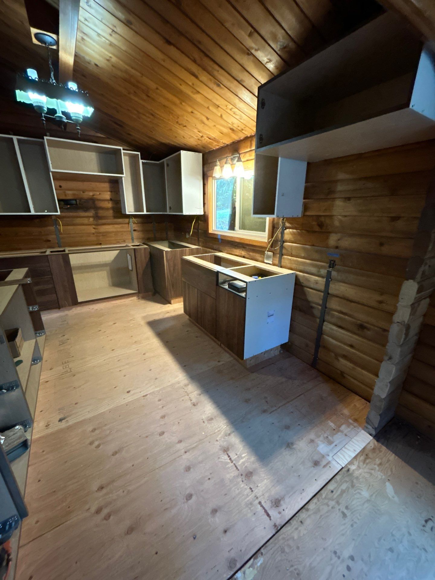 Kitchen Transformation in Newberg Log Cabin by Pinnacle Contractors