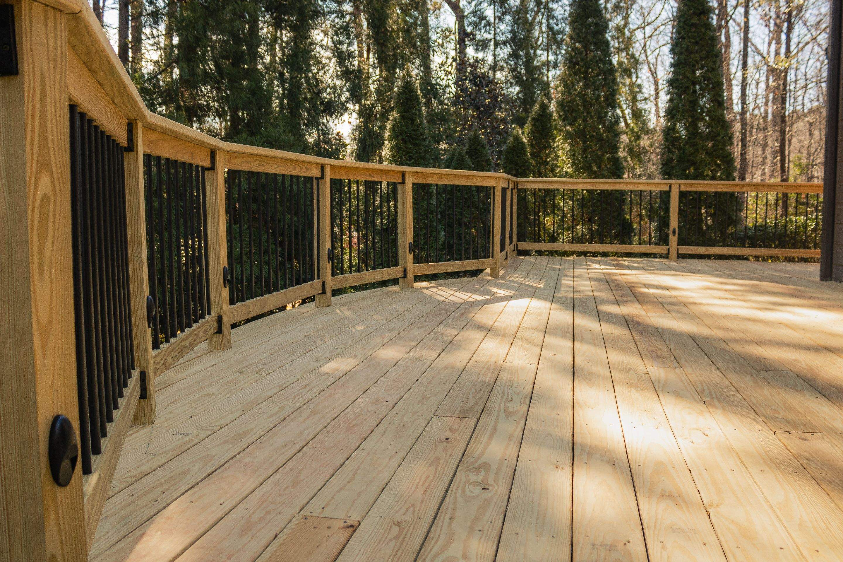 Deck Build using Pressure Treated Pine with Timbertech Deck Lighting by Nelson Exteriors 