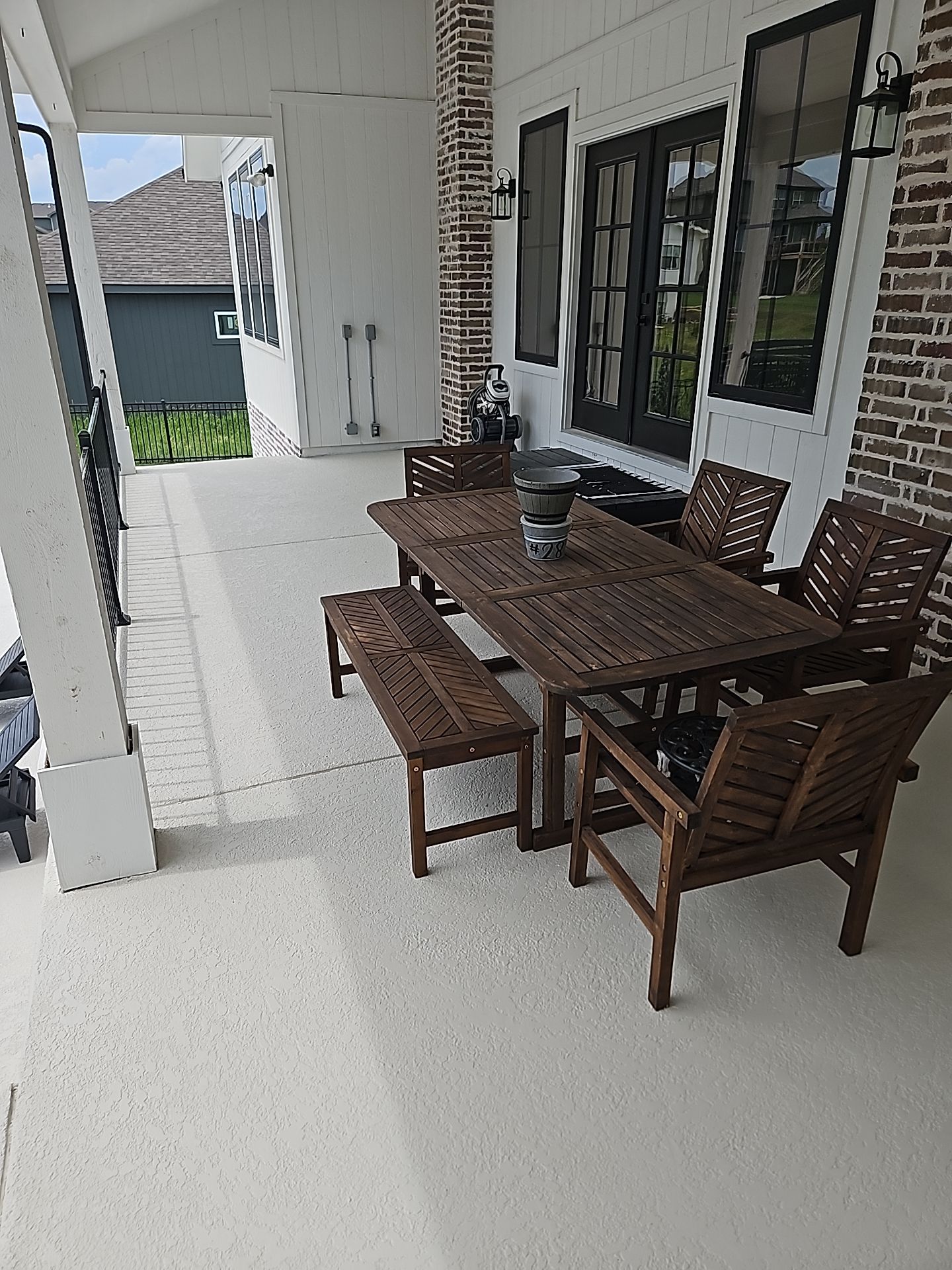 KCMO--Sundek Classic Texture Resurfacing--Bone White by Big Red Decorative Concrete, LLC