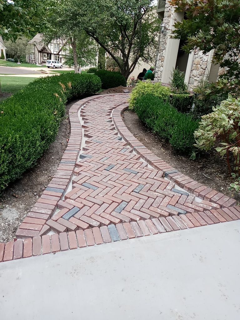 New Driveway and Sidewalk by LAND ESCAPES LLC