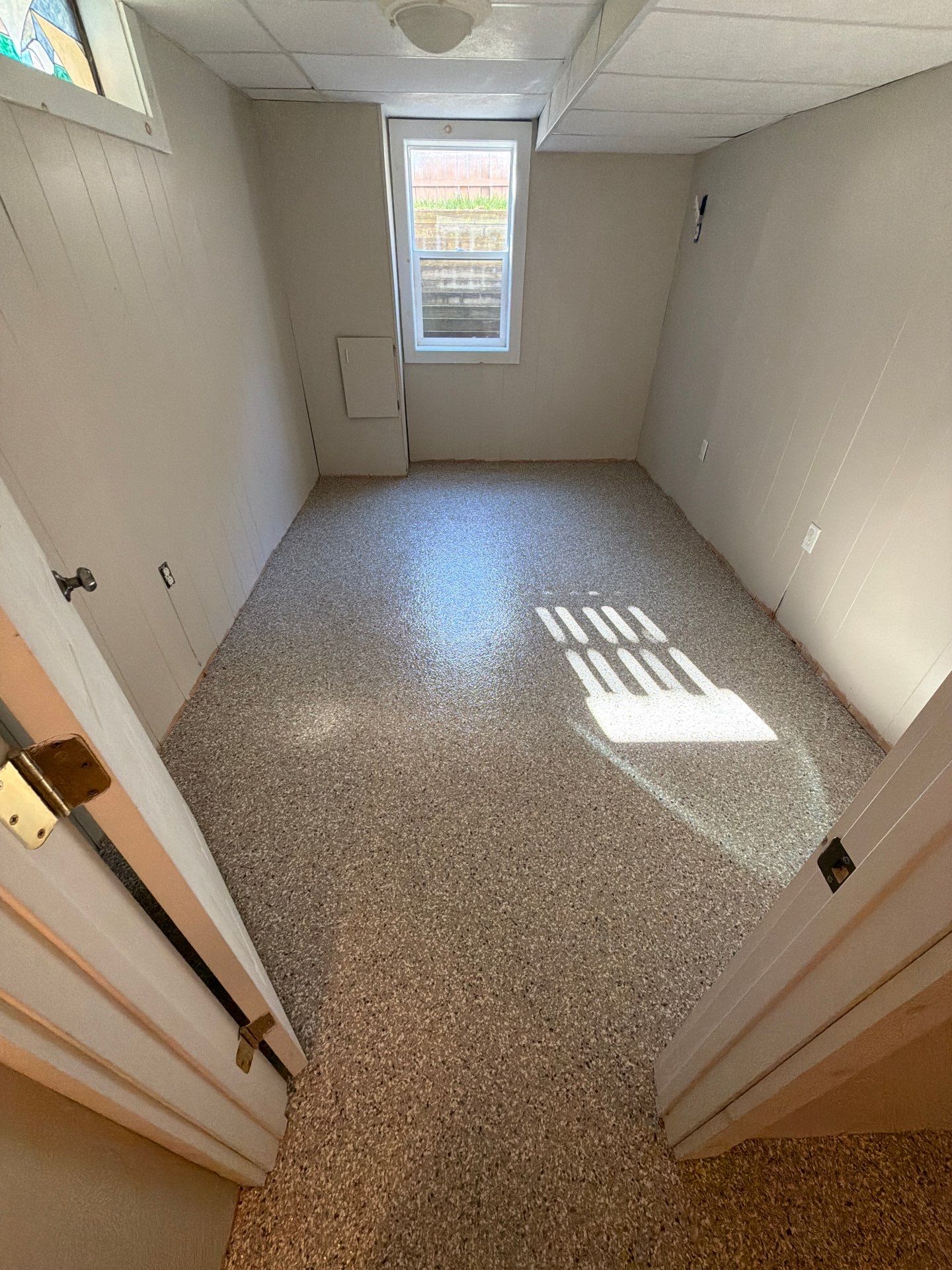 Custom Epoxy Flake Floor Installation for Spring Lake Residence by Gordon Painting