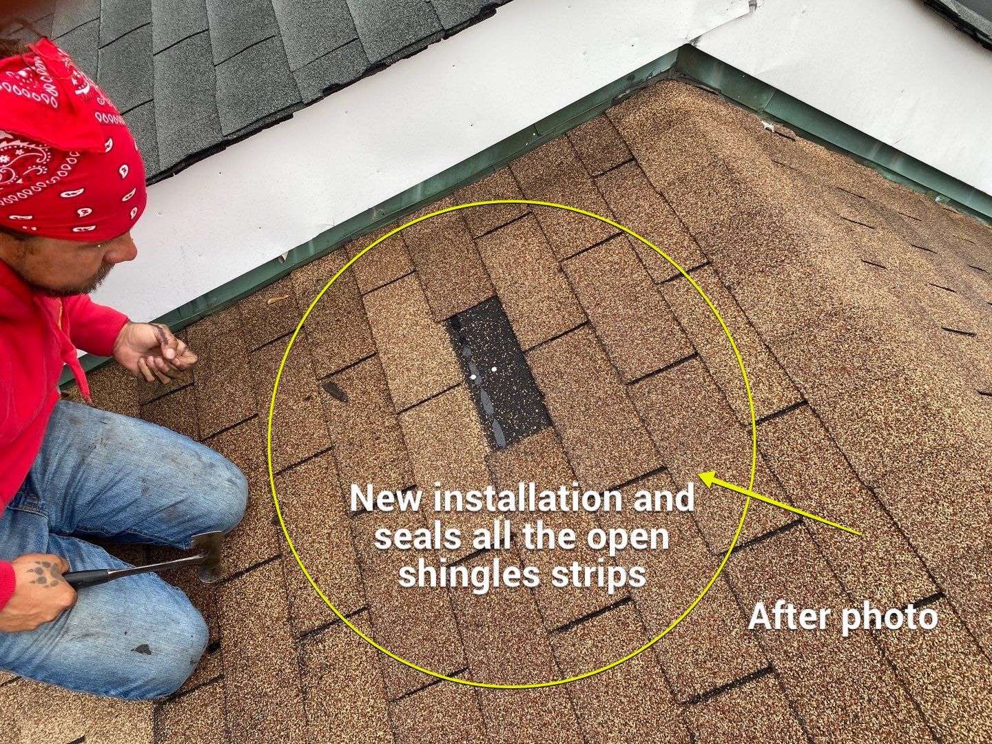 Residential Roofing Repair using 3 Tap Shingles by Alpha Design Services