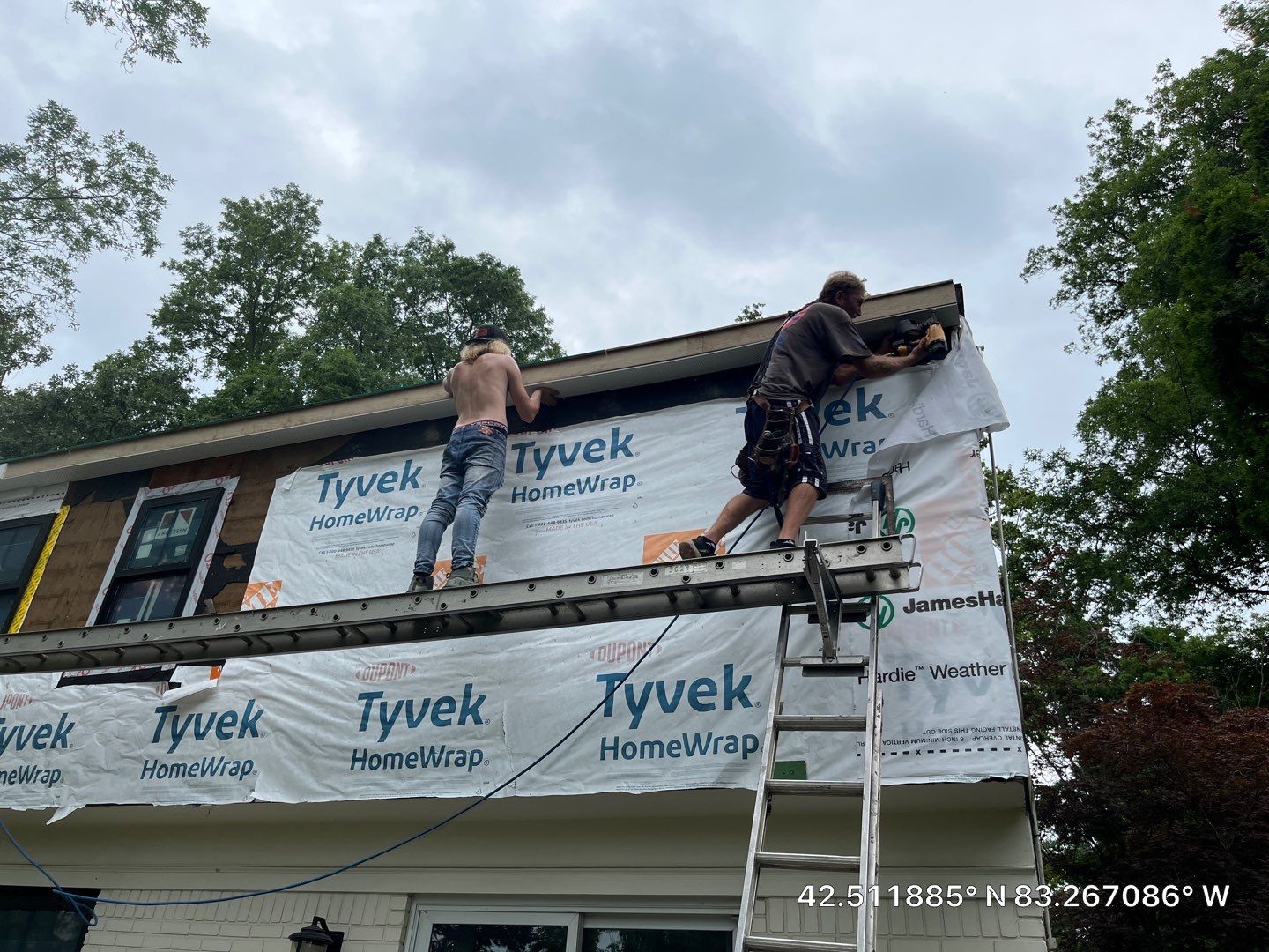 Siding Replacement using Hardie Plank S8 1/4"  Arctic White by 180 Contractors