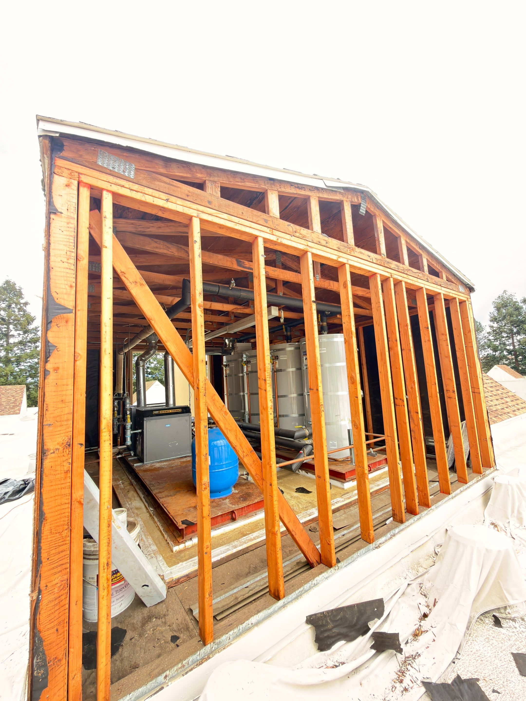 Roof Top Boiler Room and Roofing Repairs by Anza Builders, Inc. 