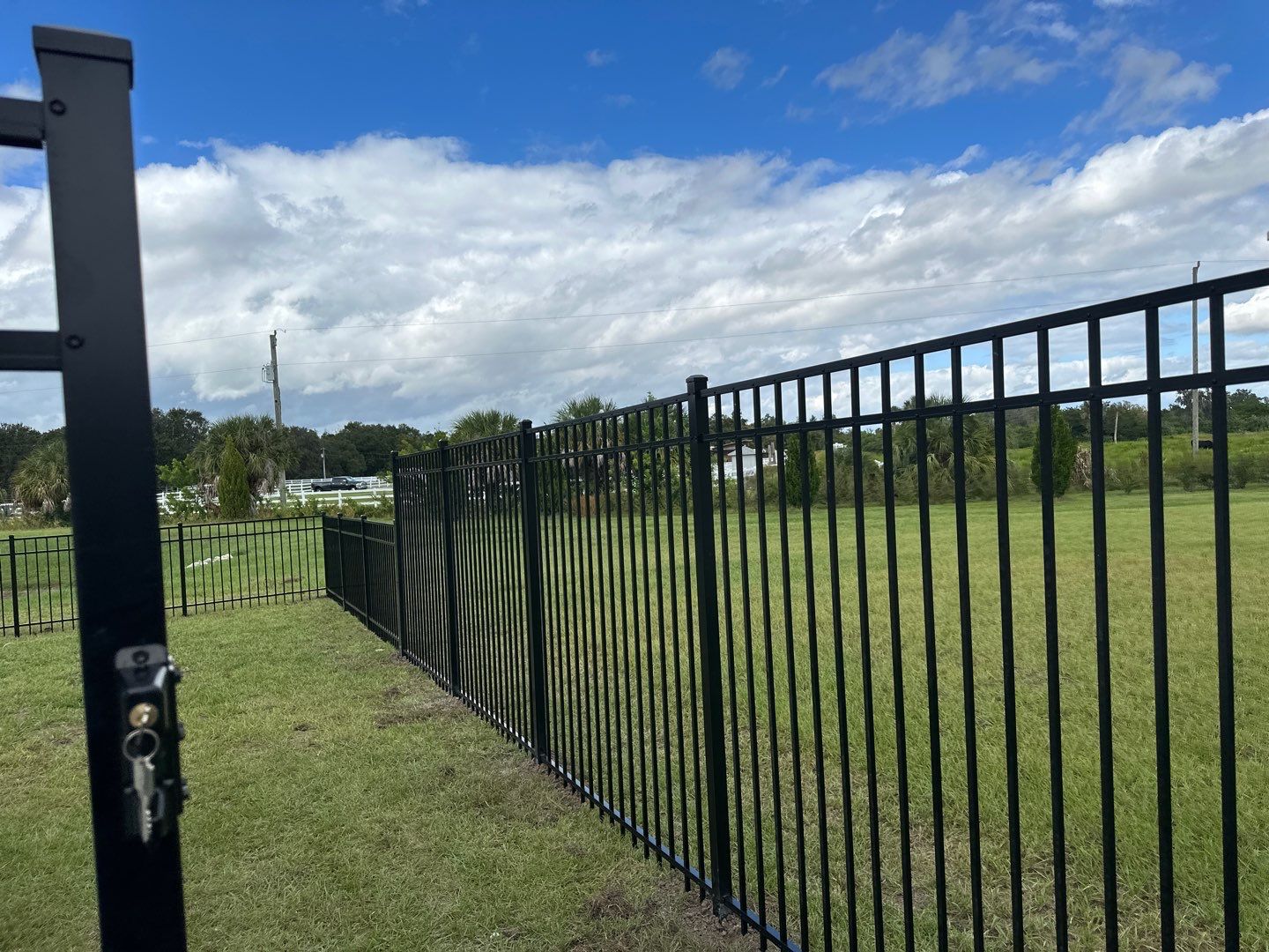 Aluminum Fence Installation using Black 3 Rail Aluminum Fence by Asap fence and gates, LLC