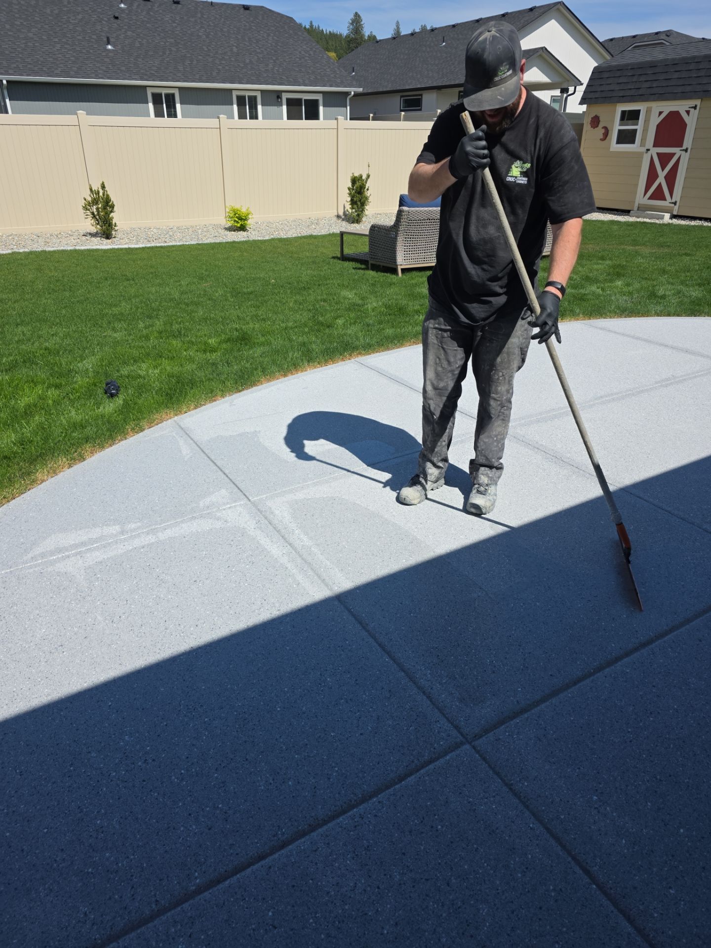 Patio Transformation using Battleship Hybrid by Croc Coatings, LLC