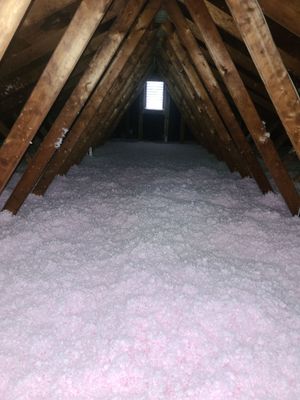 Attic Insulation Upgrade in Hanover PA with Owens Corning AttiCat PINK Blown In Insulation