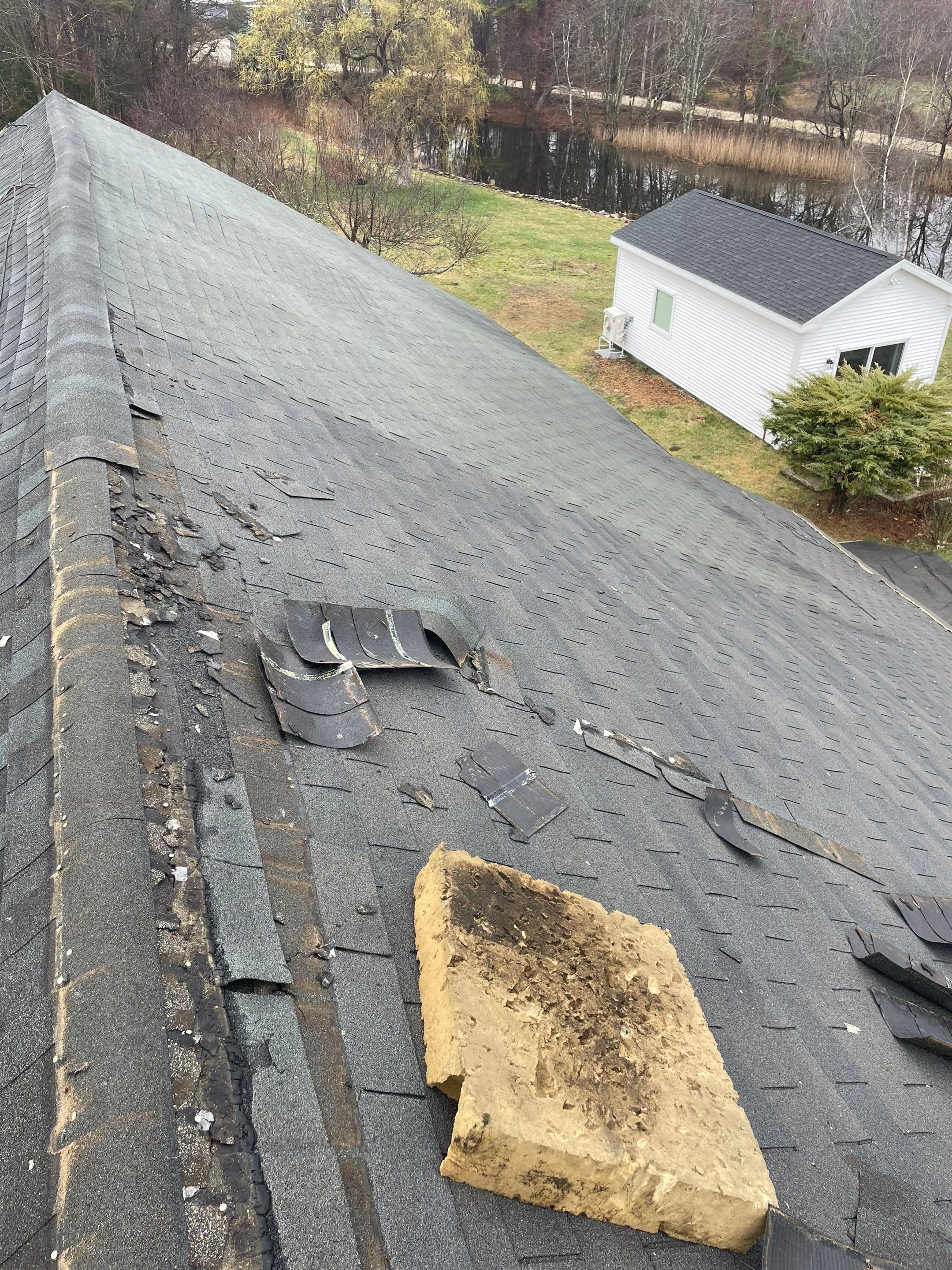 Architectural Shingle Roof Replacement for Red Barn in Falmouth by Tall pine roofing