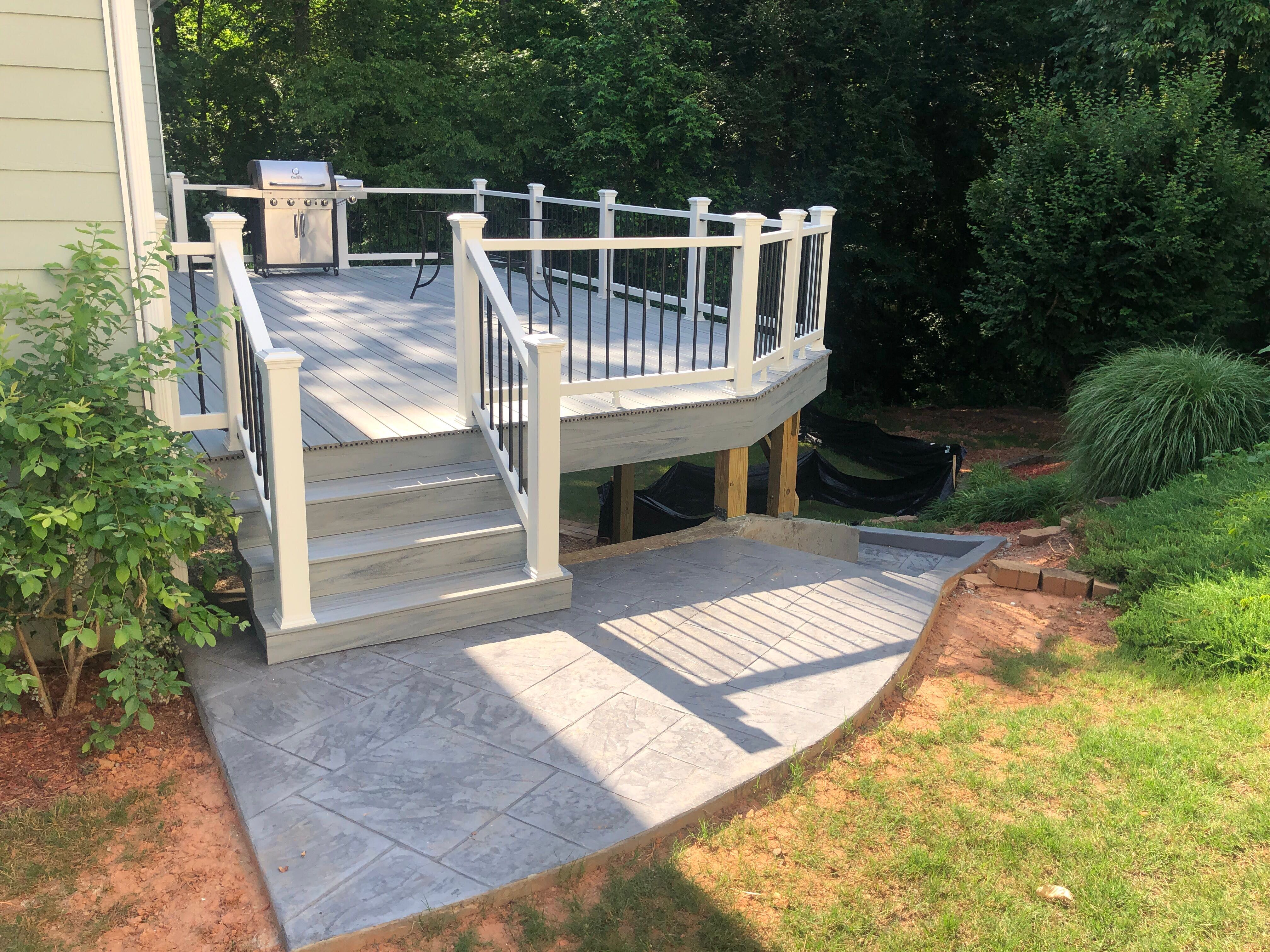 Composite Deck Replacement and Stamped Concrete Patio in Kennesaw by Swift Home Renovations