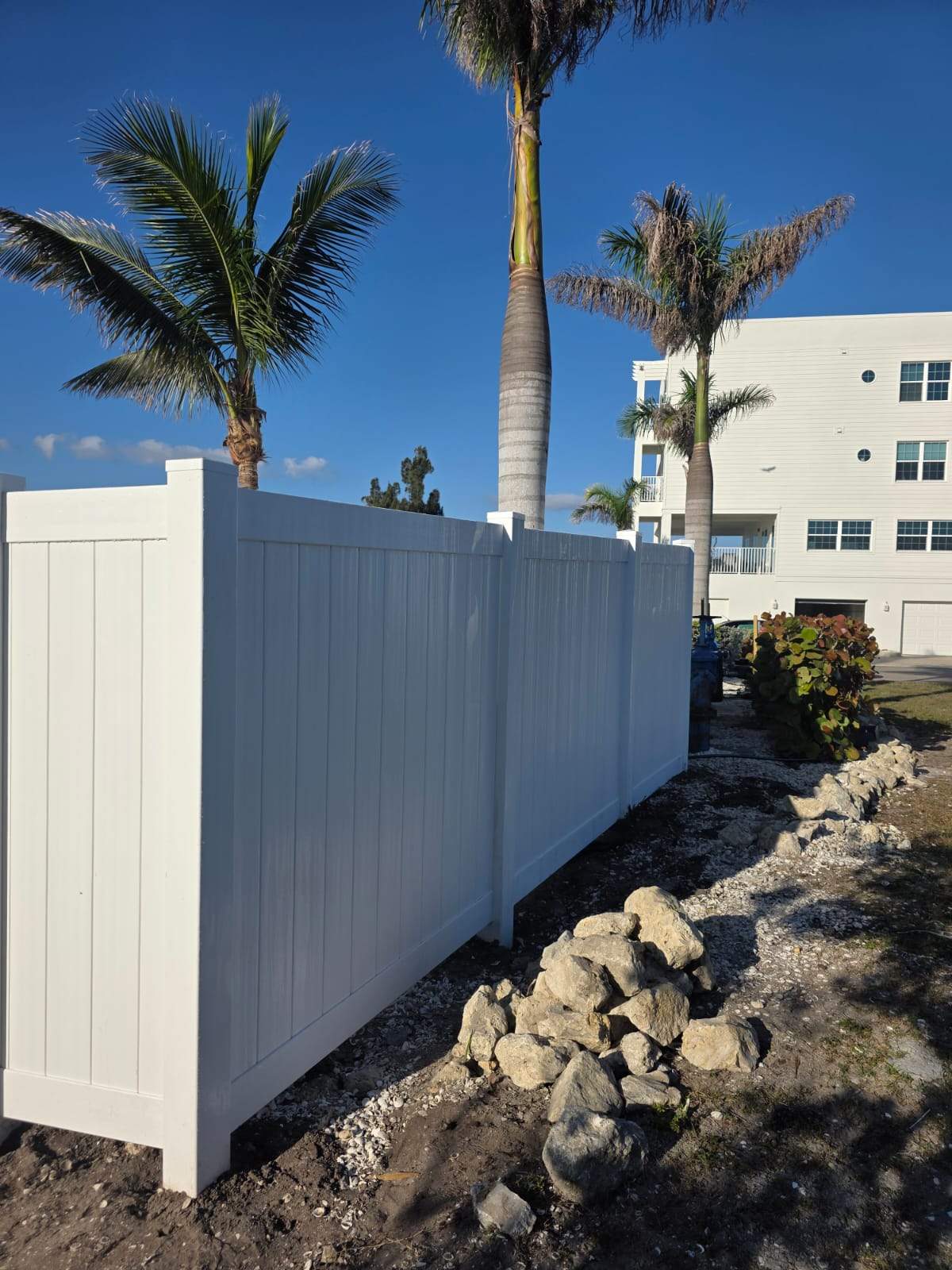 White Aluminum Railing Installation for Commercial Property in Port Charlotte by True Fence LLC