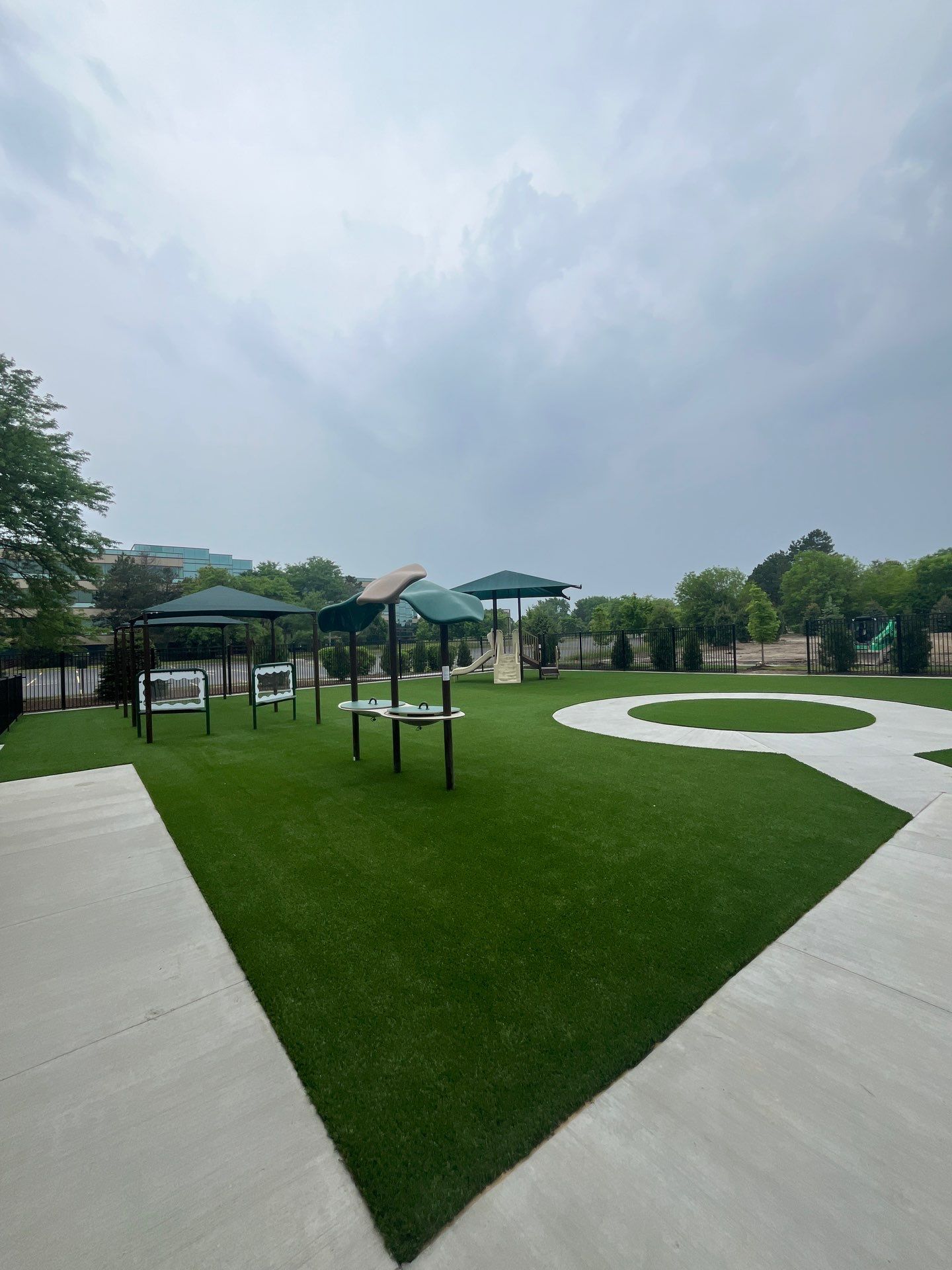 KinderCare of Lincolnshire Commercial Playground Turf Installation by Southwest Greens Midwest