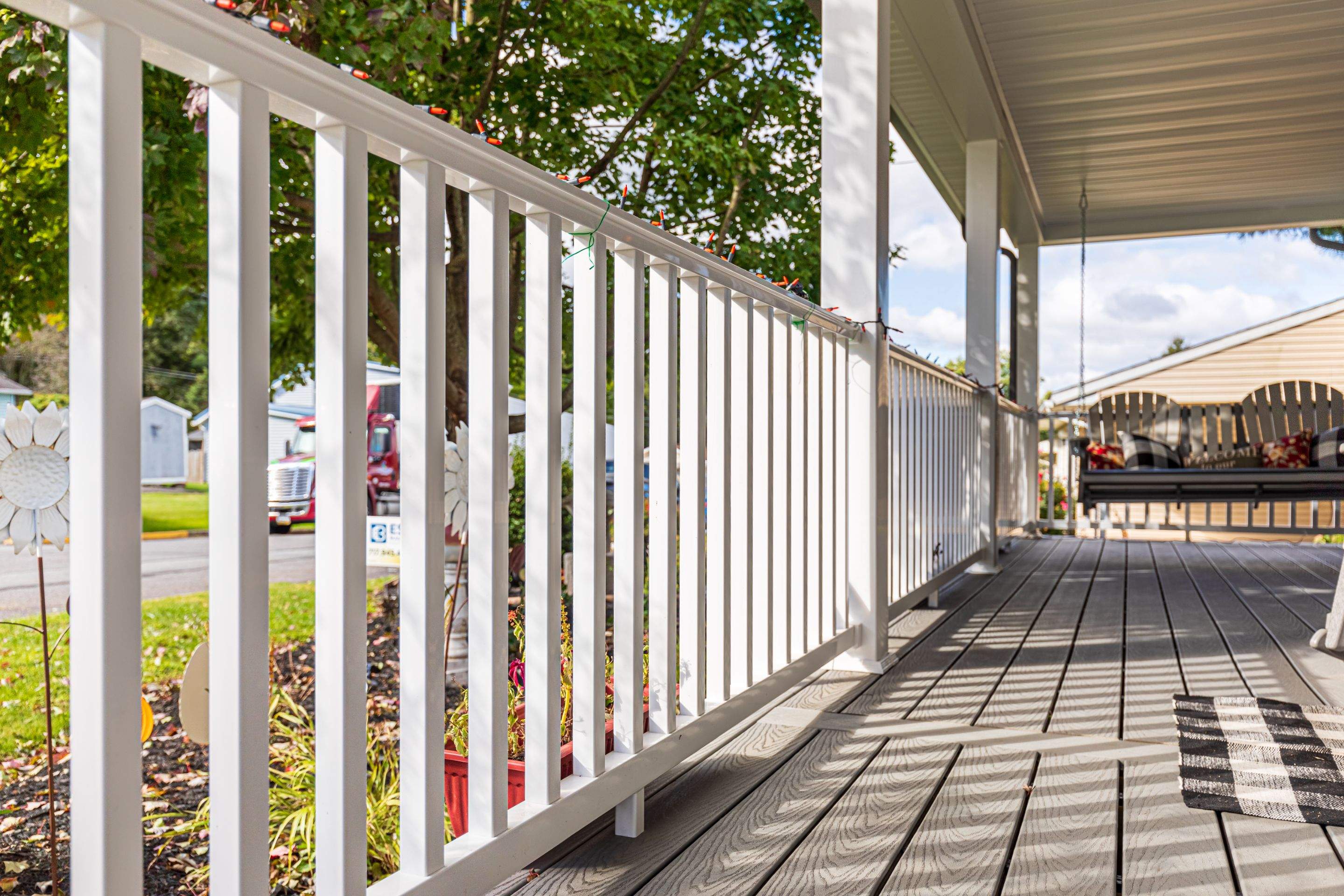 Metal Roof-pewter gray   New deck by Esh Builders