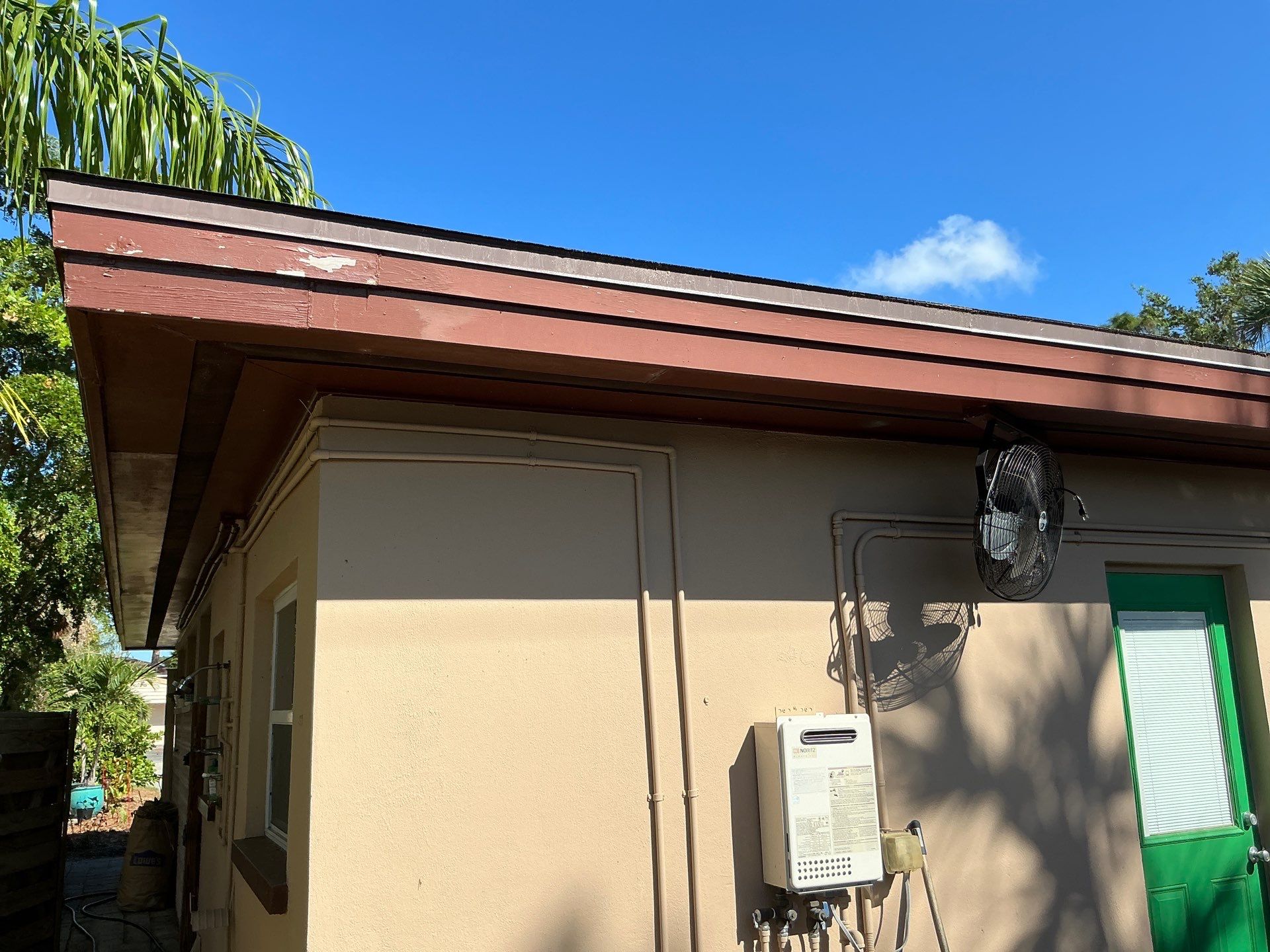 Brown Seamless Gutters in Sarasota FL by Gutter Professors