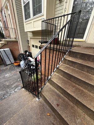 Black Metal Handrail Installation for Damascus Residential Entryway