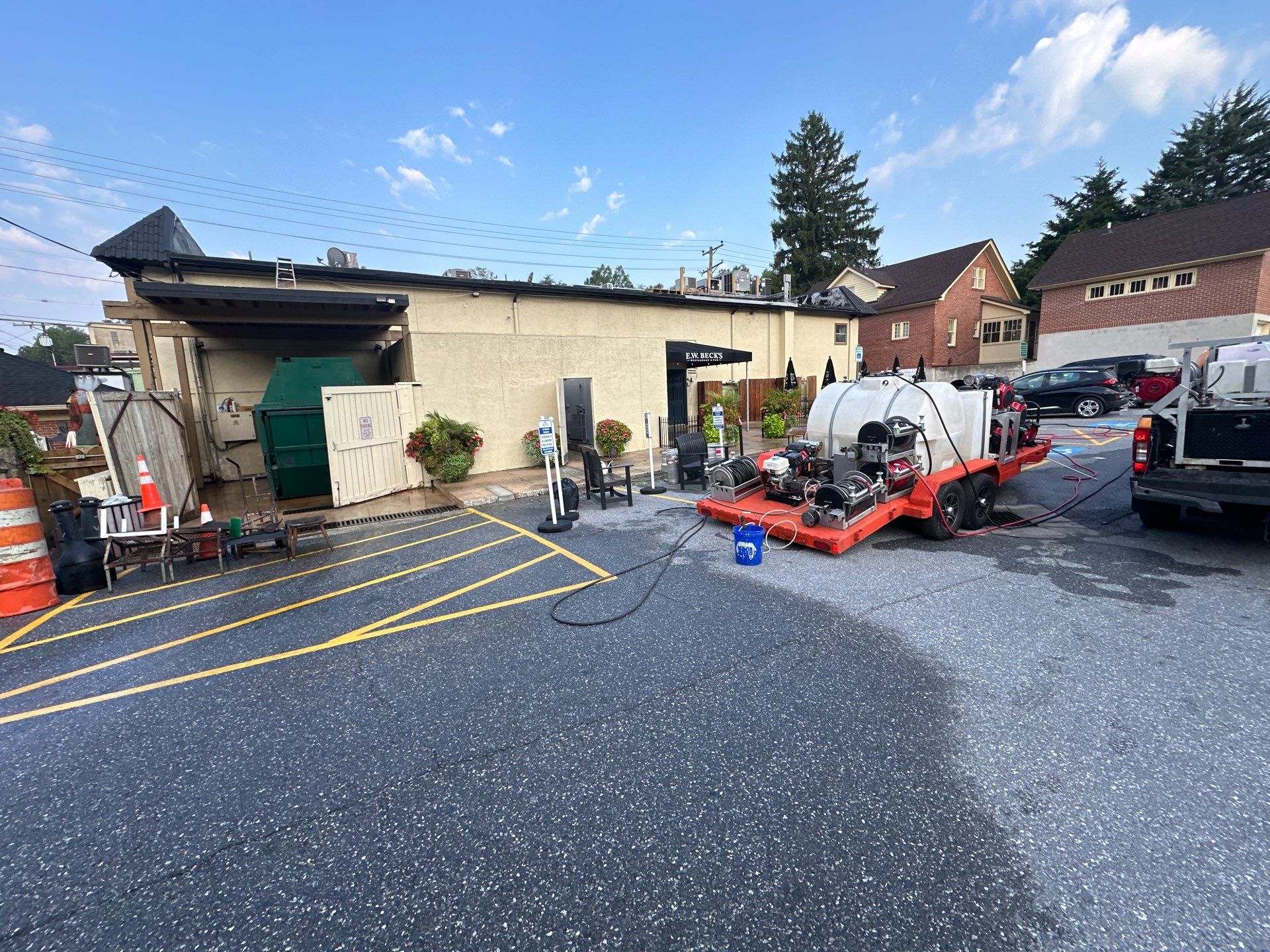 Commercial Exterior Cleaning and Concrete Washing for Sykesville Restaurant by Baltimore Pressure Washers Inc.