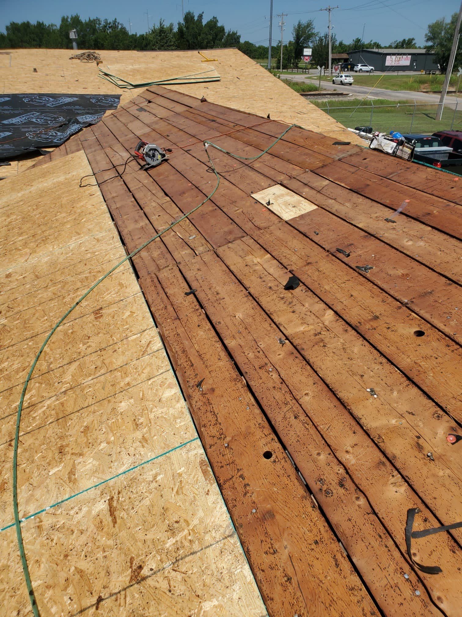 Reroof using GAF HDZ Weathered Wood by Castillo Roofing