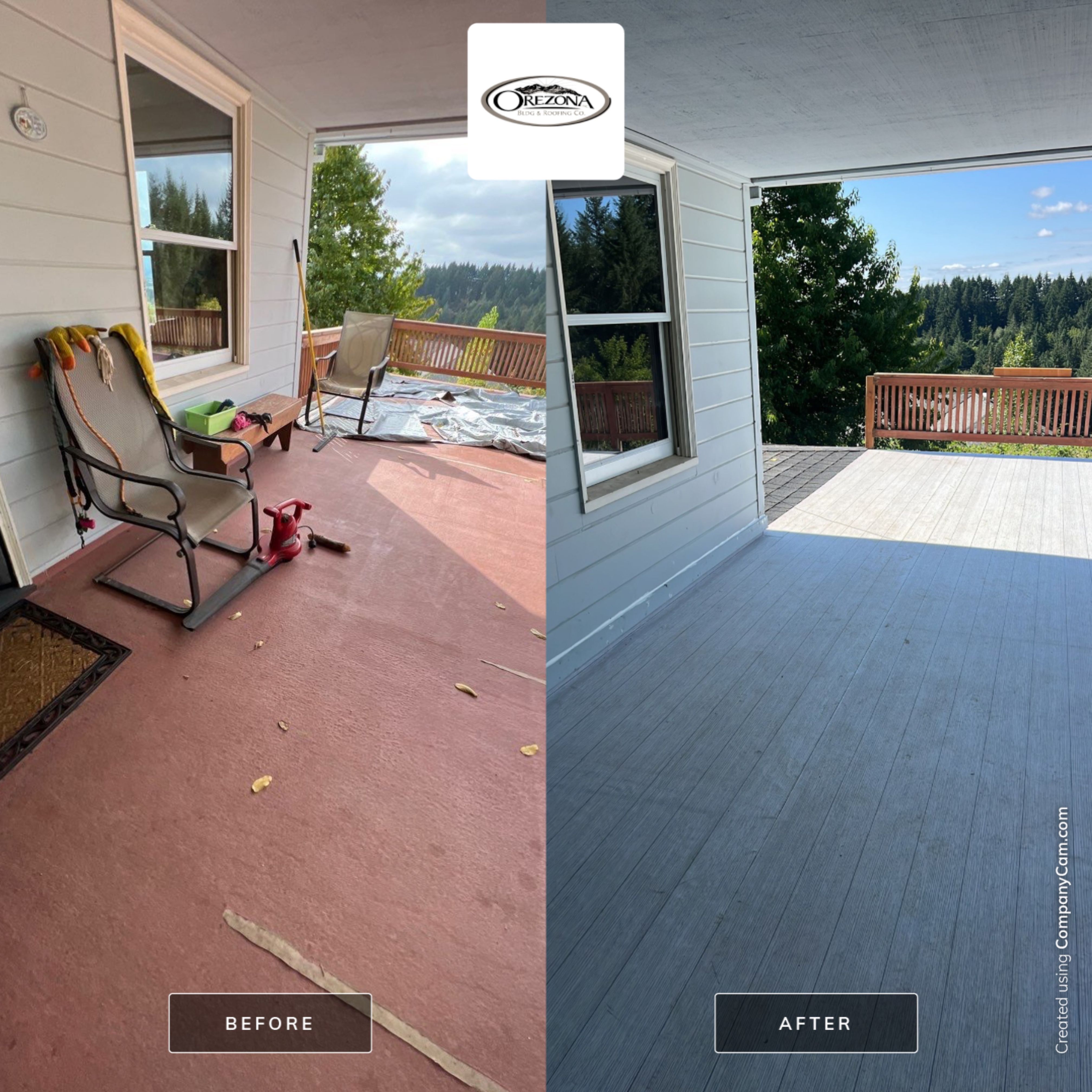 Residential Deck Replacement using Dec-Tec Membrane Color: Grafton by Orezona Building & Roofing Company, Inc.