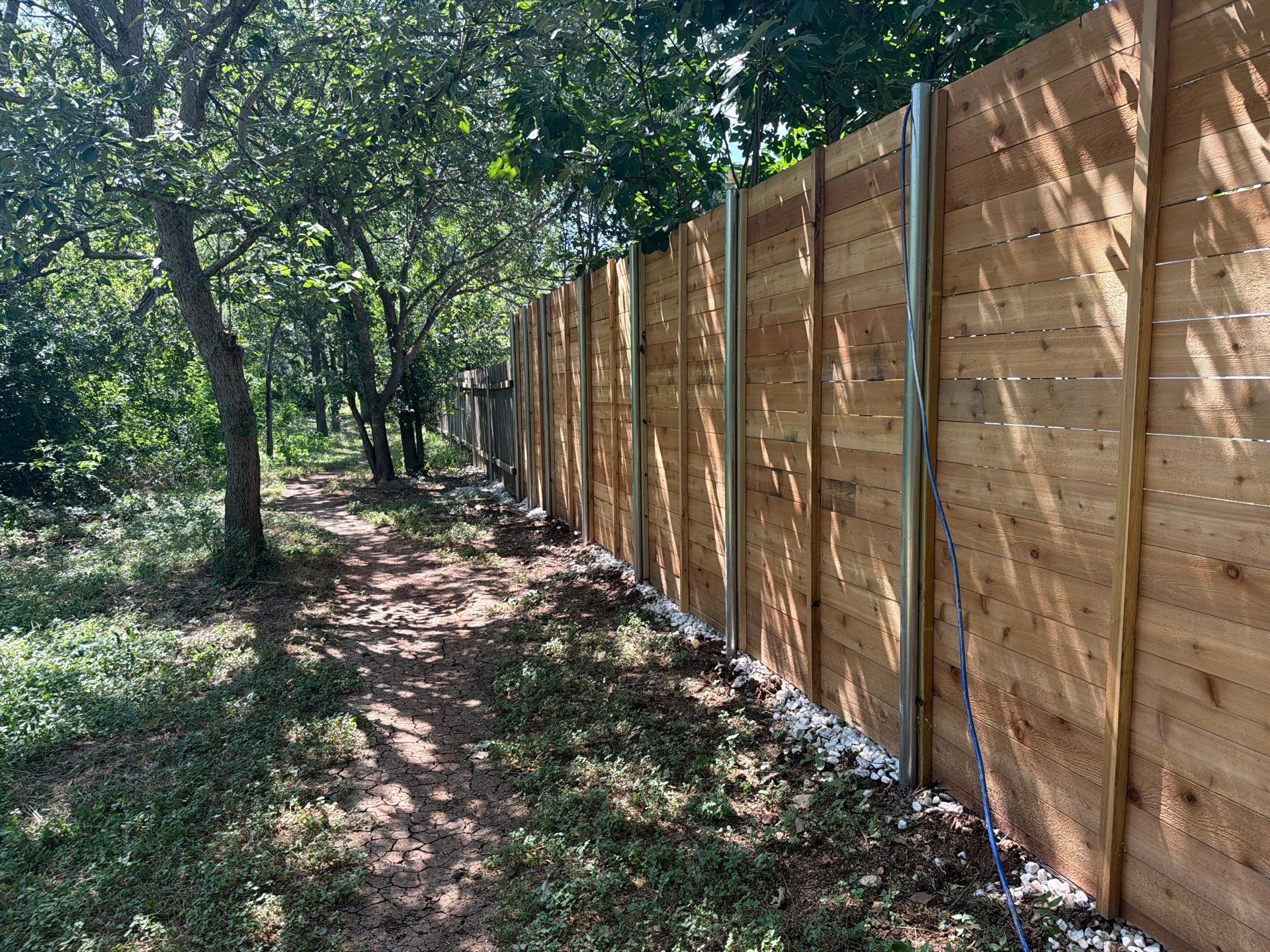 Custom Horizontal Cedar Privacy Fence and Gate Installation in Austin by Rhino Home Care