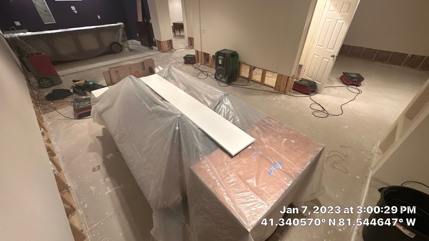 Pipe Burst Emergency Mitigation Demo and Dry Down by Absolute Roofing and Construction