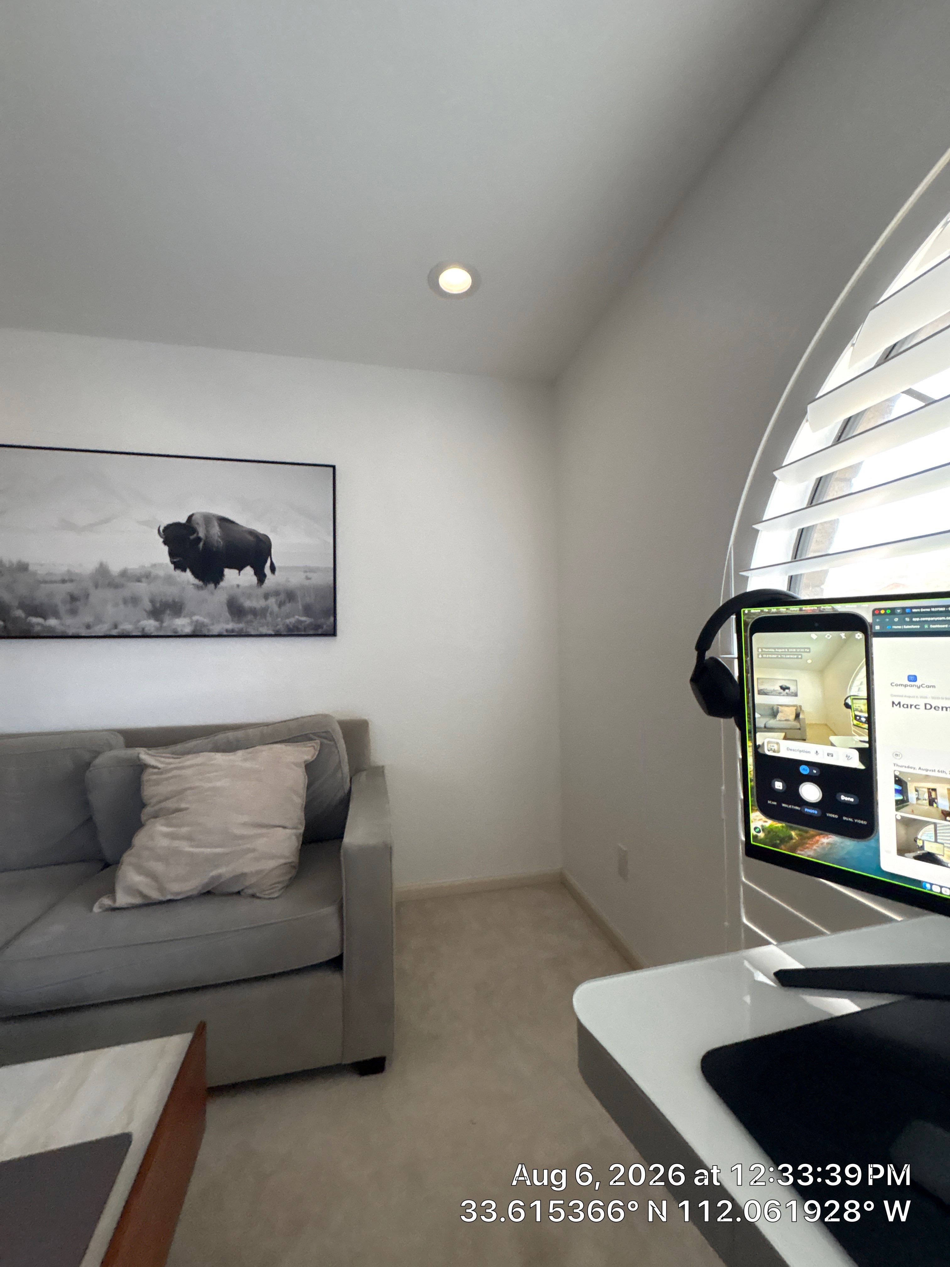 Modern Home Office Remodel with Custom Accent Wall in Phoenix by CompanyCam Sales Demo