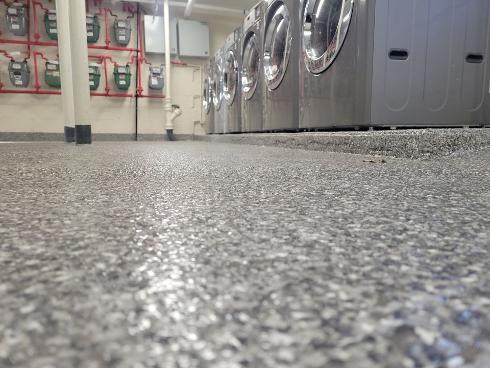 Laundry Room Floor Coating using Penntek- Silver Creek by Spectrum Painting, LLC