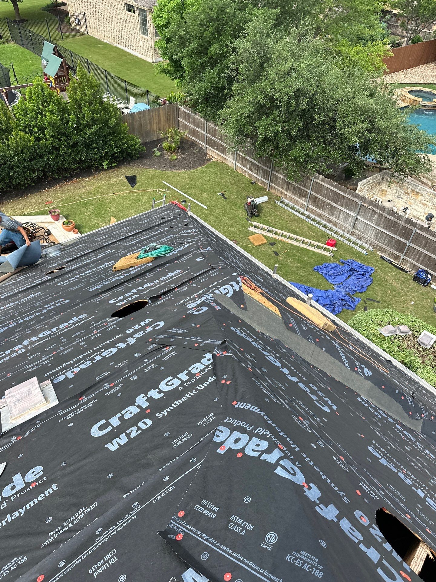 Residential Roofing Installation using Malarkey Vista Shingles Color Heather by DeZign Roofing & Exteriors