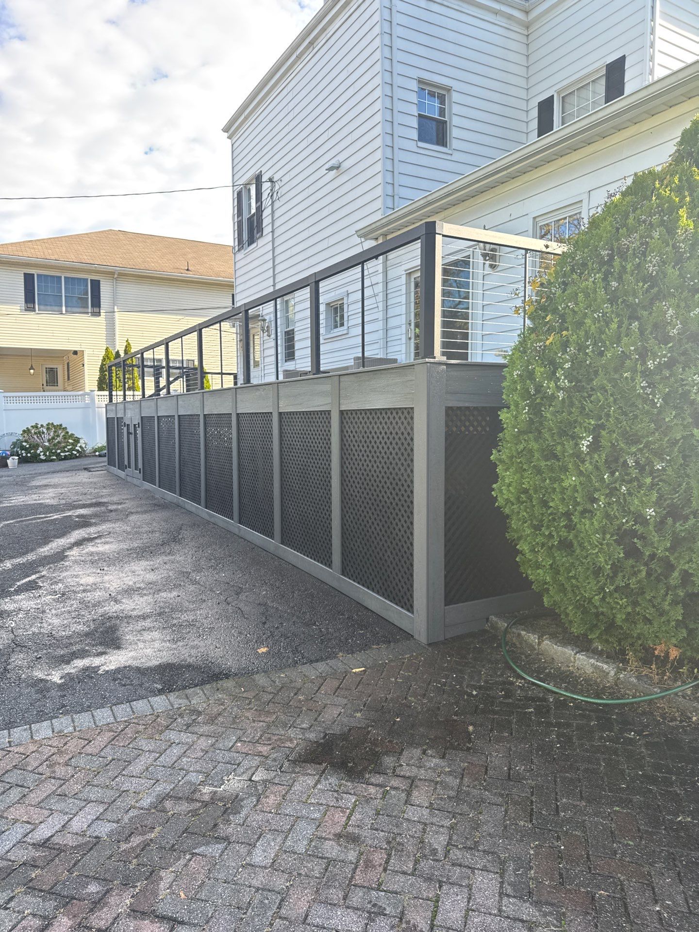 new deck with cable rails in Montclair NJ by deck guardian