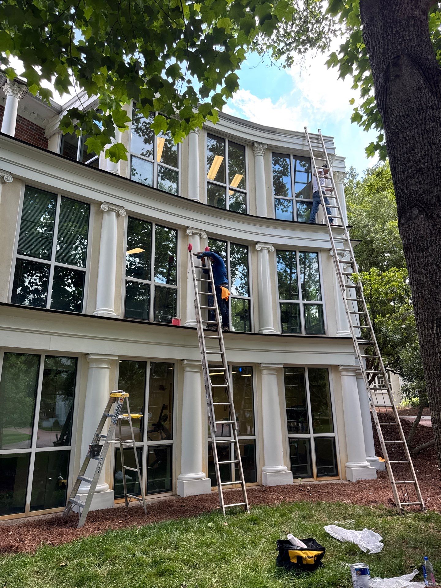 Architectural Column Restoration and Exterior Painting in Oxford by PGP Surface Solutions, LLC
