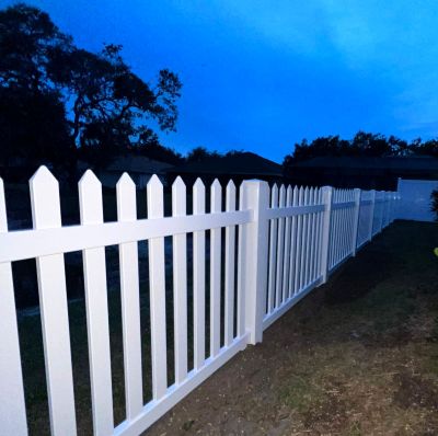 Vinyl Fence Installation using Open Picket Style Fence