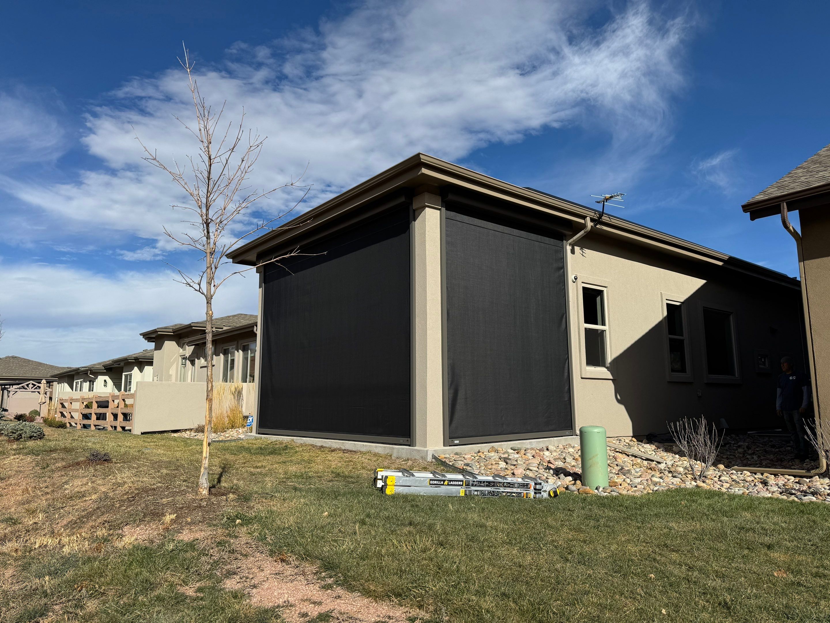 Motorized Screens using Progressive MagnaTrack Screens by Outdoor Solutions Colorado