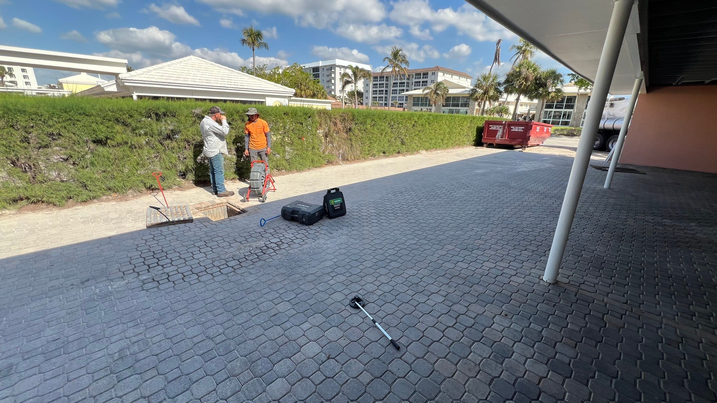 Catch Basin Cleaning After Hurricane Milton Naples Condo by APS Power & Water