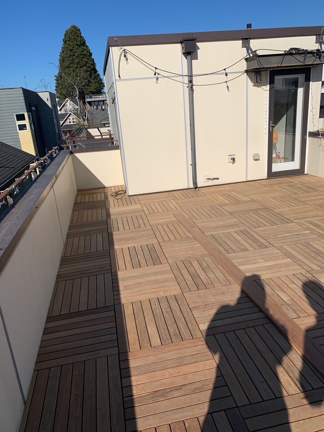 Ballard Rooftop Deck using IPE Tiles by Alki deck builders