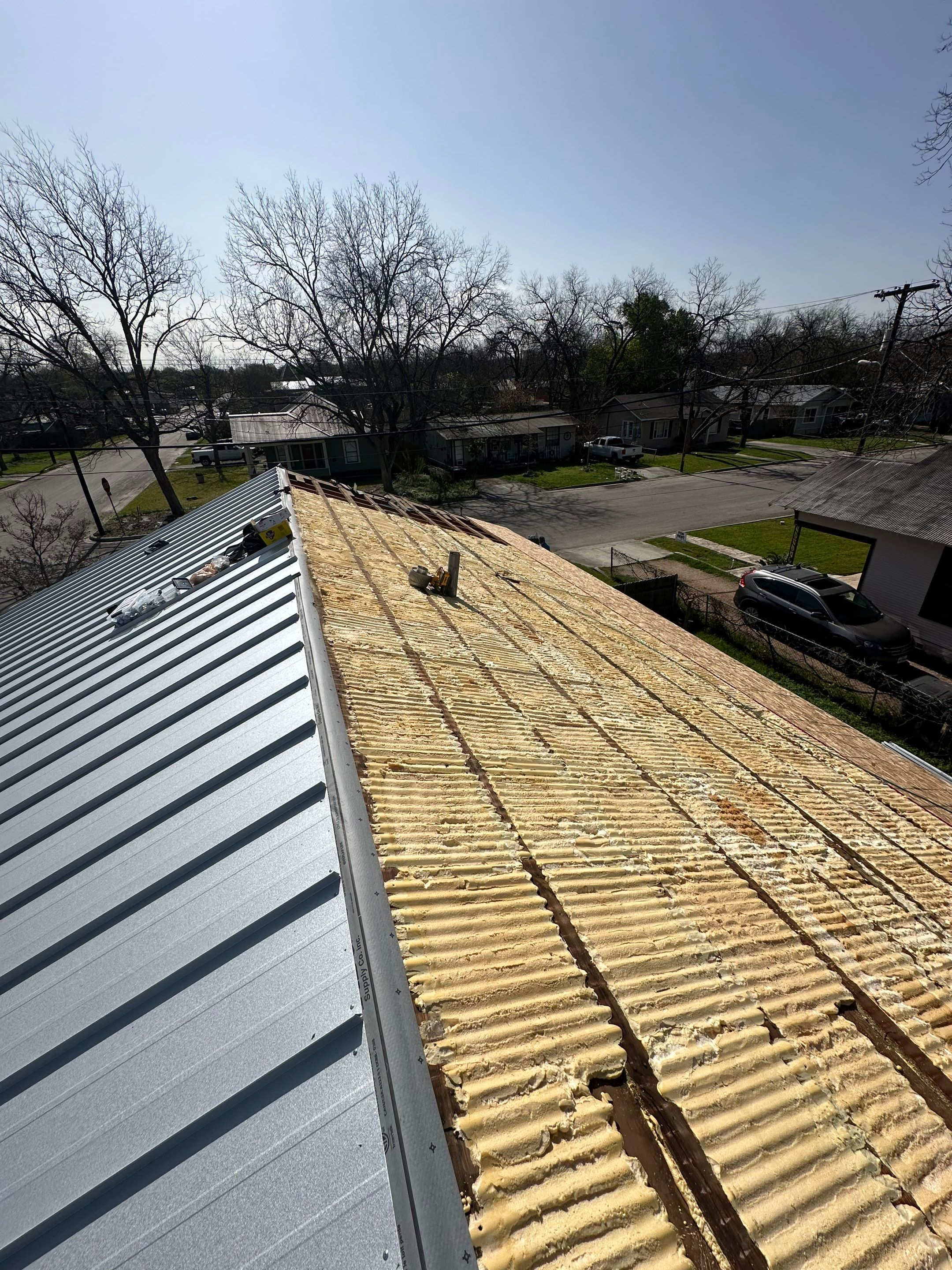 Residential Metal Roof Installation using McElroy Metal by Premier Roofing and Contracting