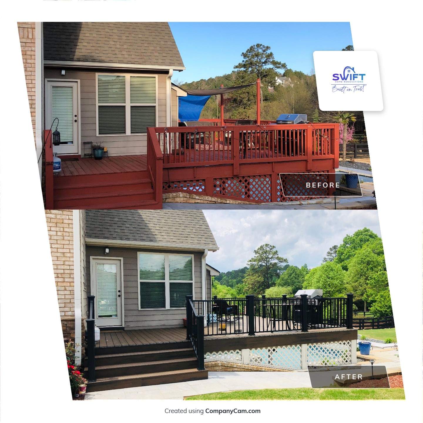 Composite Deck Installation and Railing Upgrade in Woodstock, Georgia by Swift Home Renovations