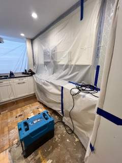 Water Damage from next door unit by Newhouse Restoration