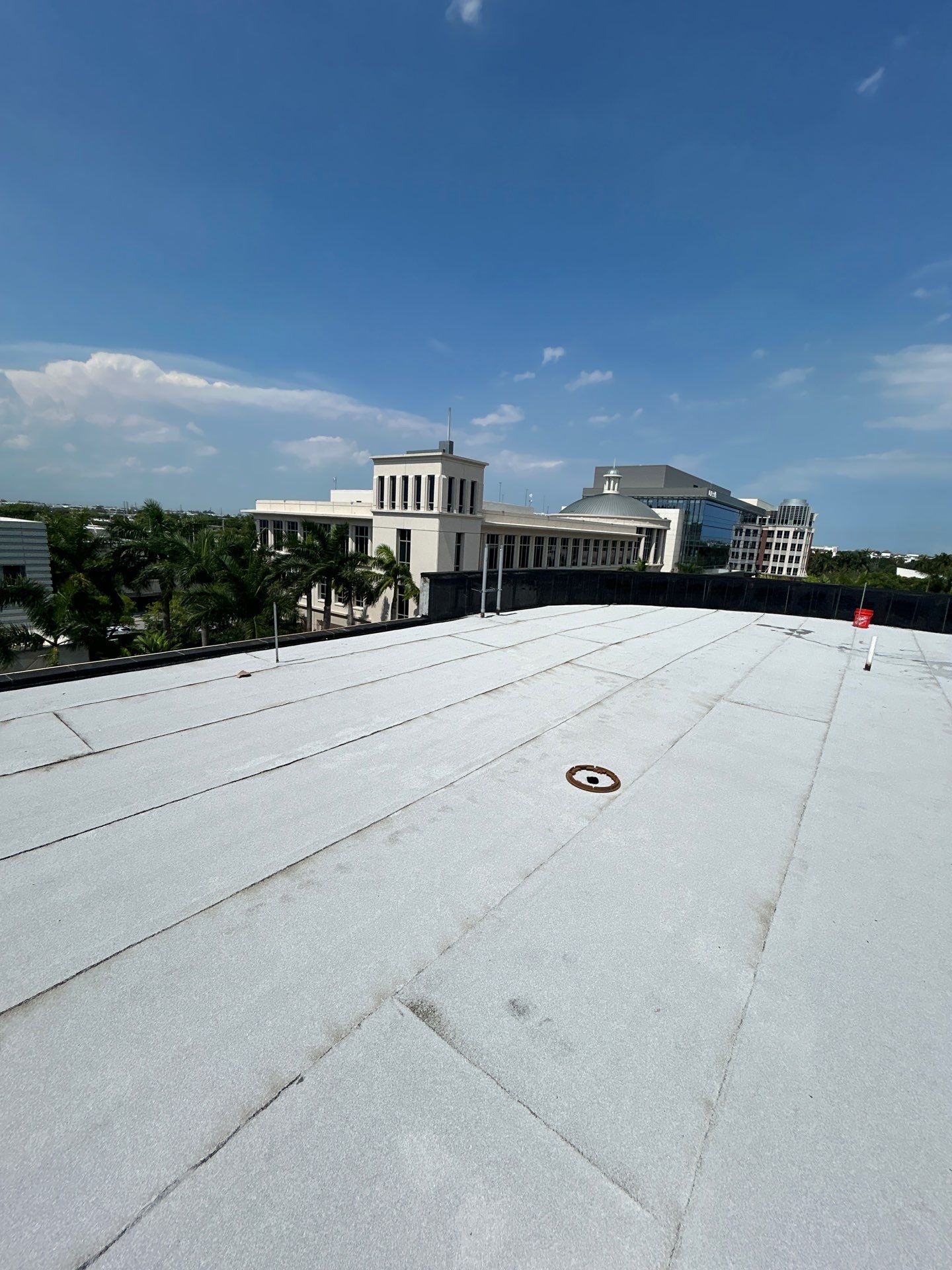 Commercial Roofing Installation with Soprema Membrane at Doral Library by AJF ROOFING INC