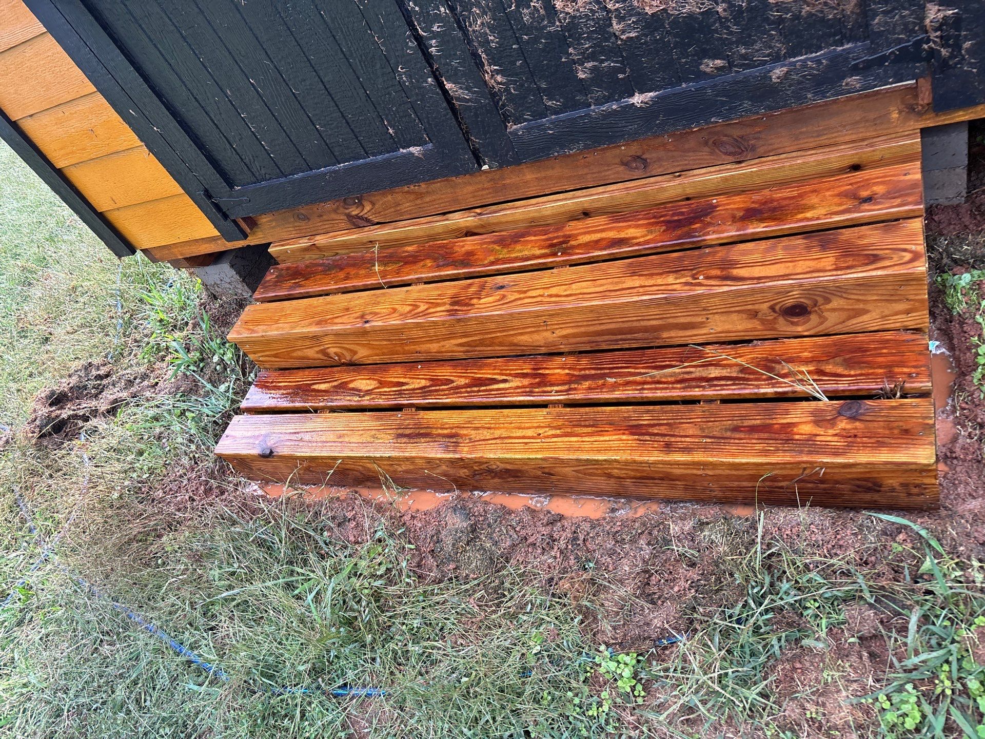 Concrete Walk Way and Wood Deck using Wood and Concrete Sealant by DuraSeal