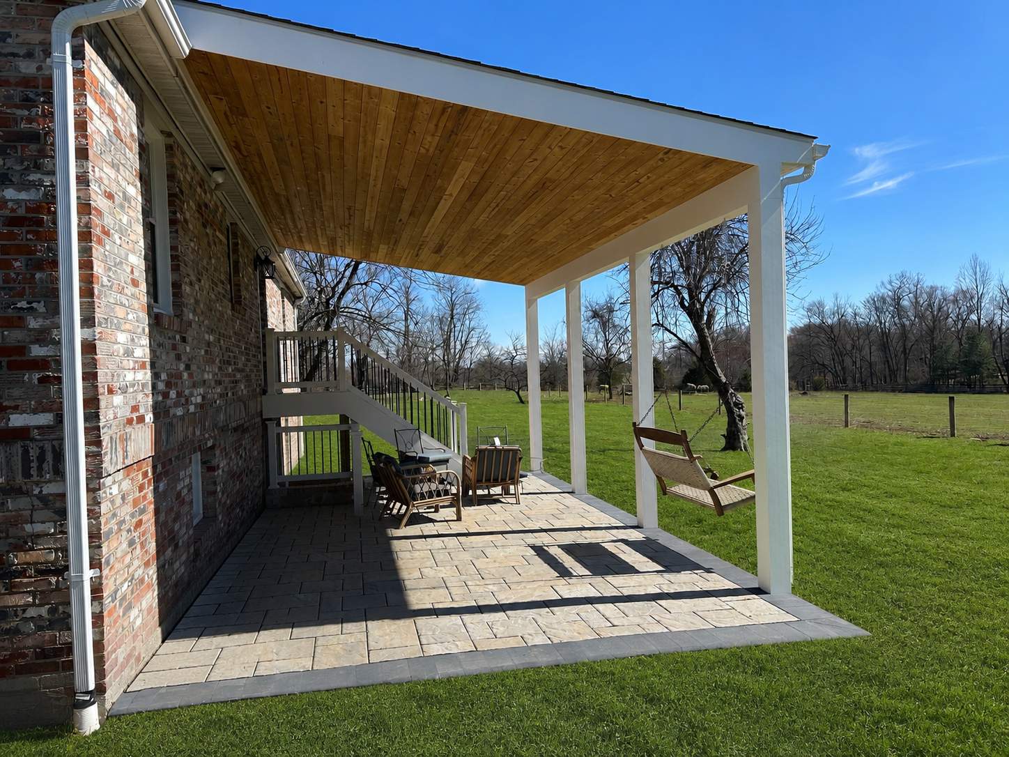Covered Landing & Paver Patio in Lovettsville, VA by Sunburst Construction Inc