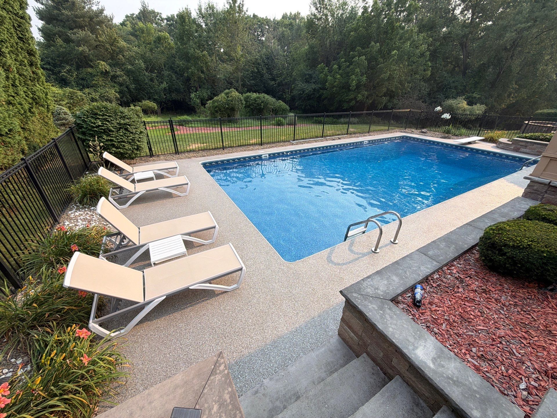 Vintage Shalestone Pool Deck by NG Masonry & Construction LLC