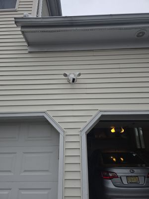 Exterior Floodlight Security Camera Installation