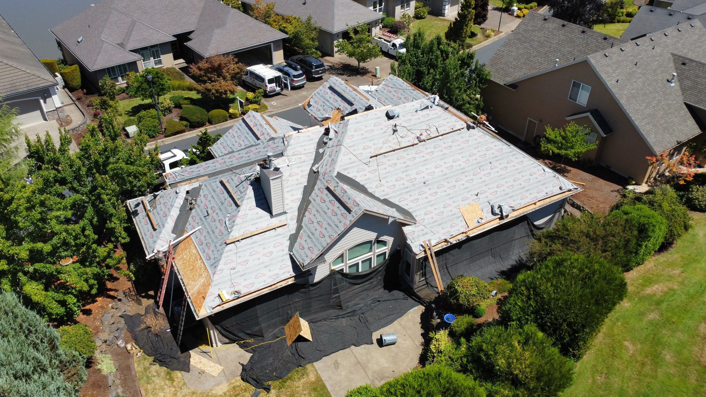 Residential Roofing Installation using IKO Dynasty (Color: Shadow Brown) by Orezona Building & Roofing Company, Inc.
